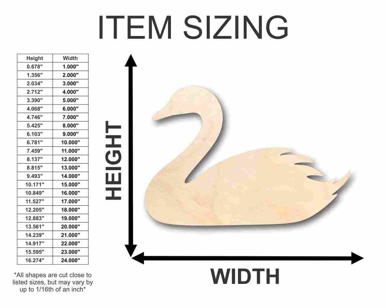Unfinished Wood Swan Shape - Bird Animal - Craft - up to 46" DIY - Image 2