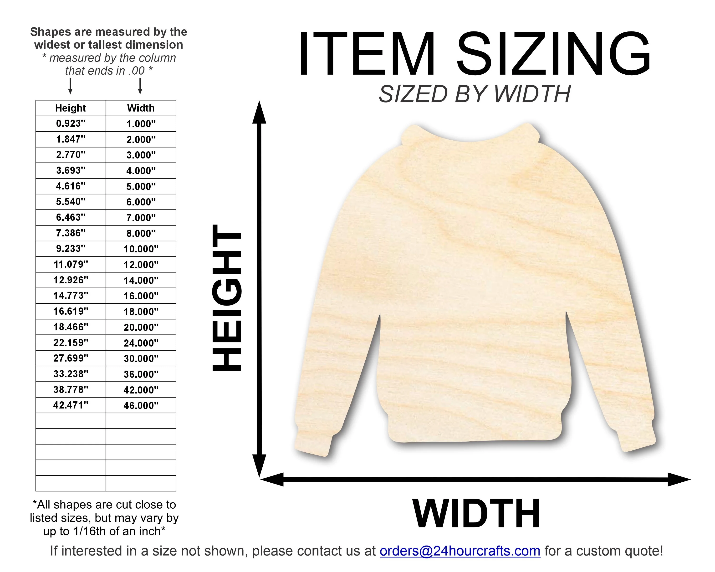 Unfinished Wood Sweater Silhouette | DIY Winter Craft Cutout | up to 46" DIY - Image 2
