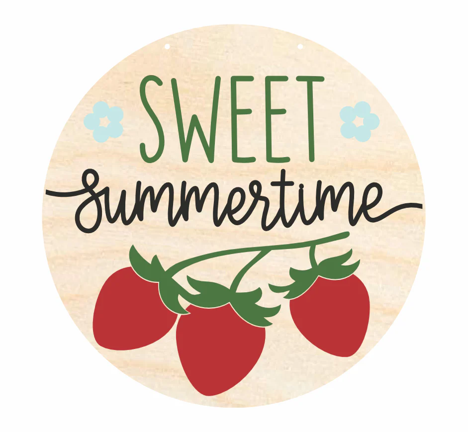 Unfinished Wood Sweet Summertime Door Sign Kit | Wood Craft Cutouts | 1/4" Thick | - Image 2