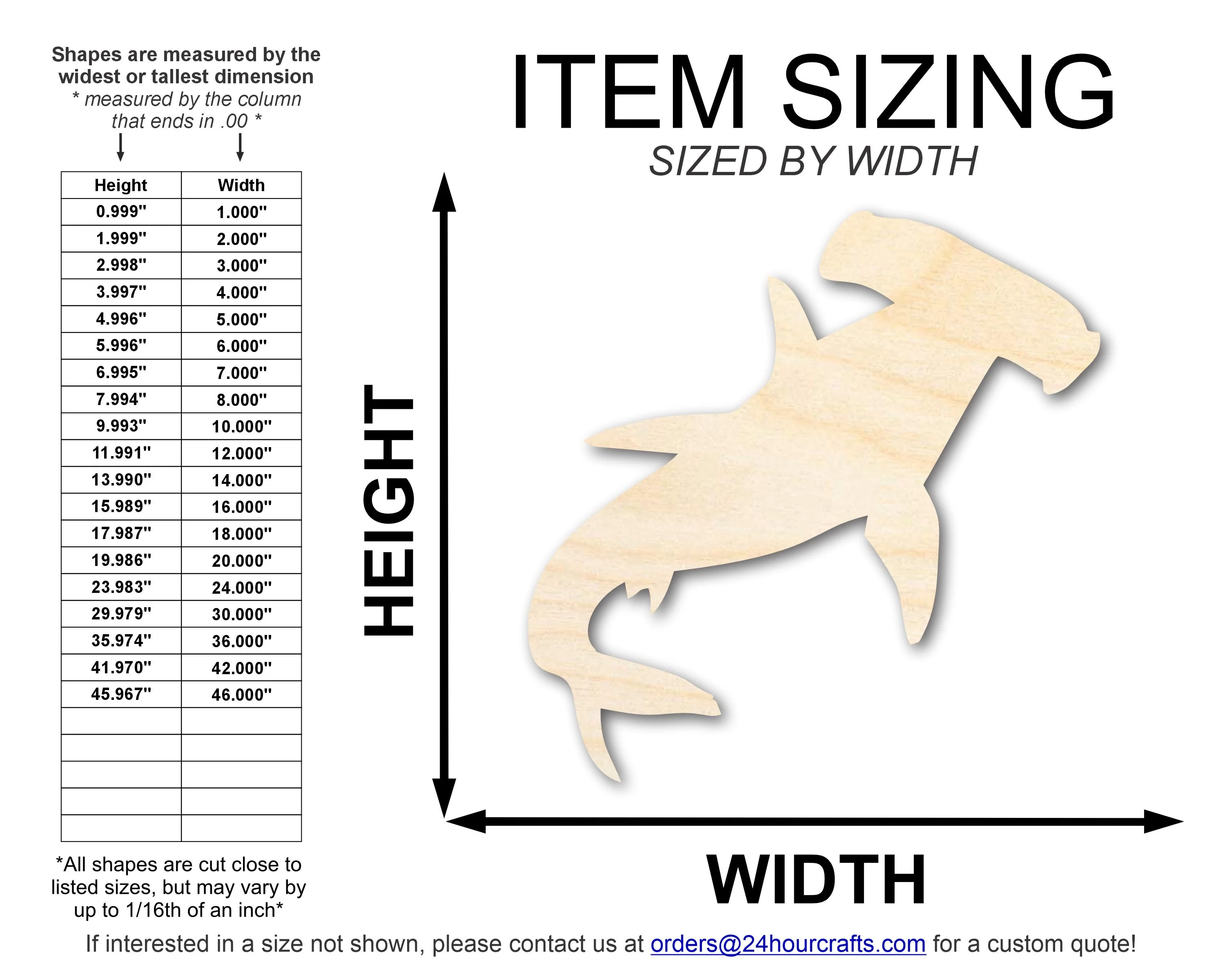 Unfinished Wood Swimming Hammer Head Shark Shape | DIY Craft Cutout | up to 46" DIY - Image 2