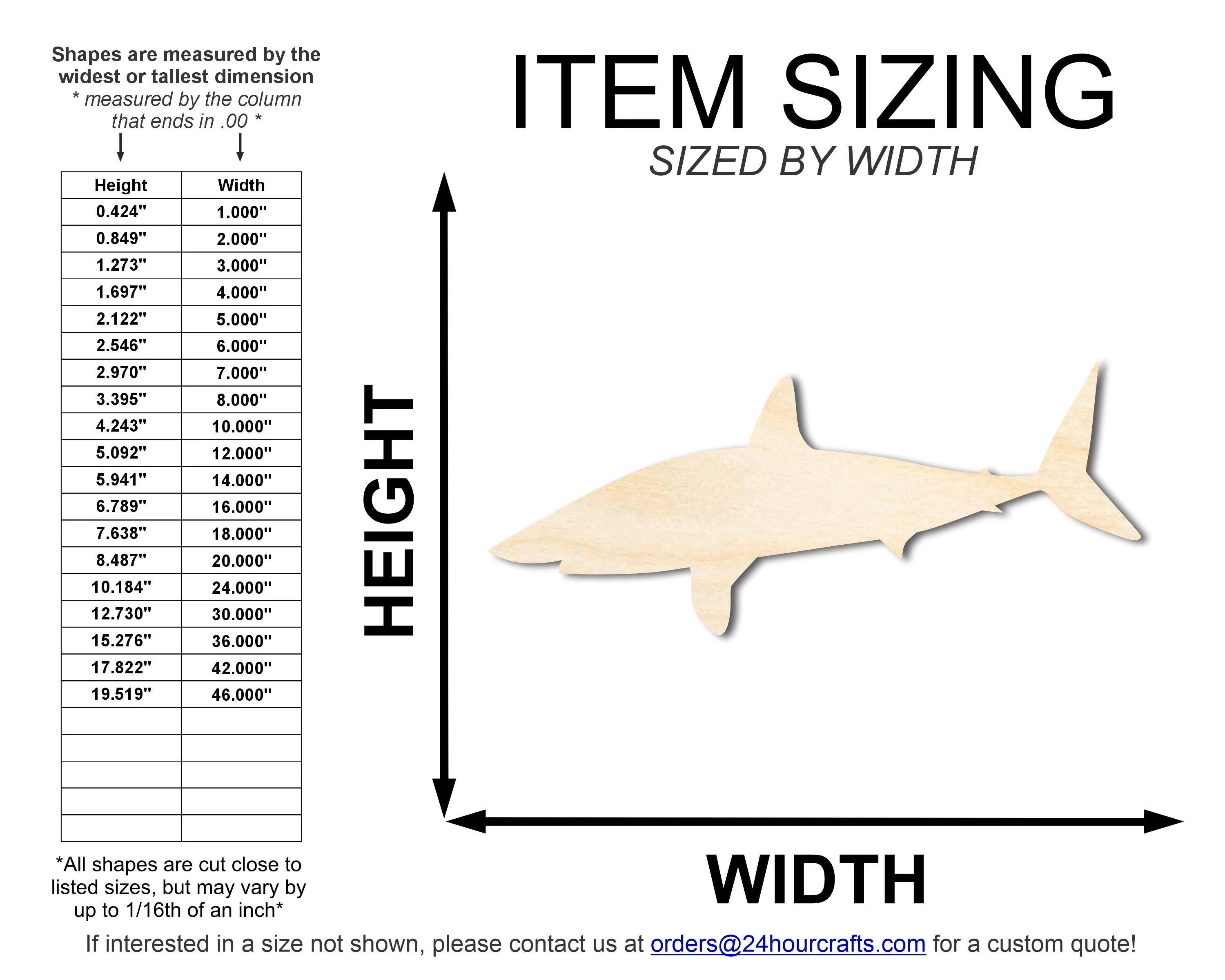 Unfinished Wood Swimming  Sand Tiger Shark Shape | DIY Craft Cutout | up to 46" DIY - Image 2