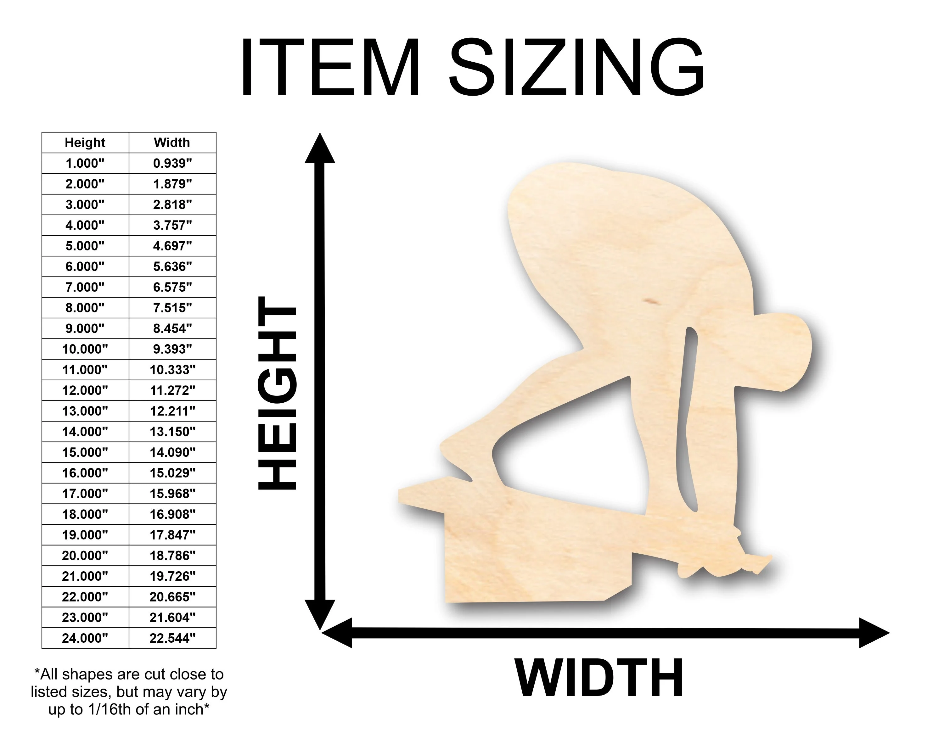Unfinished Wood Swimming Shape - Craft - up to 46" DIY - Image 2