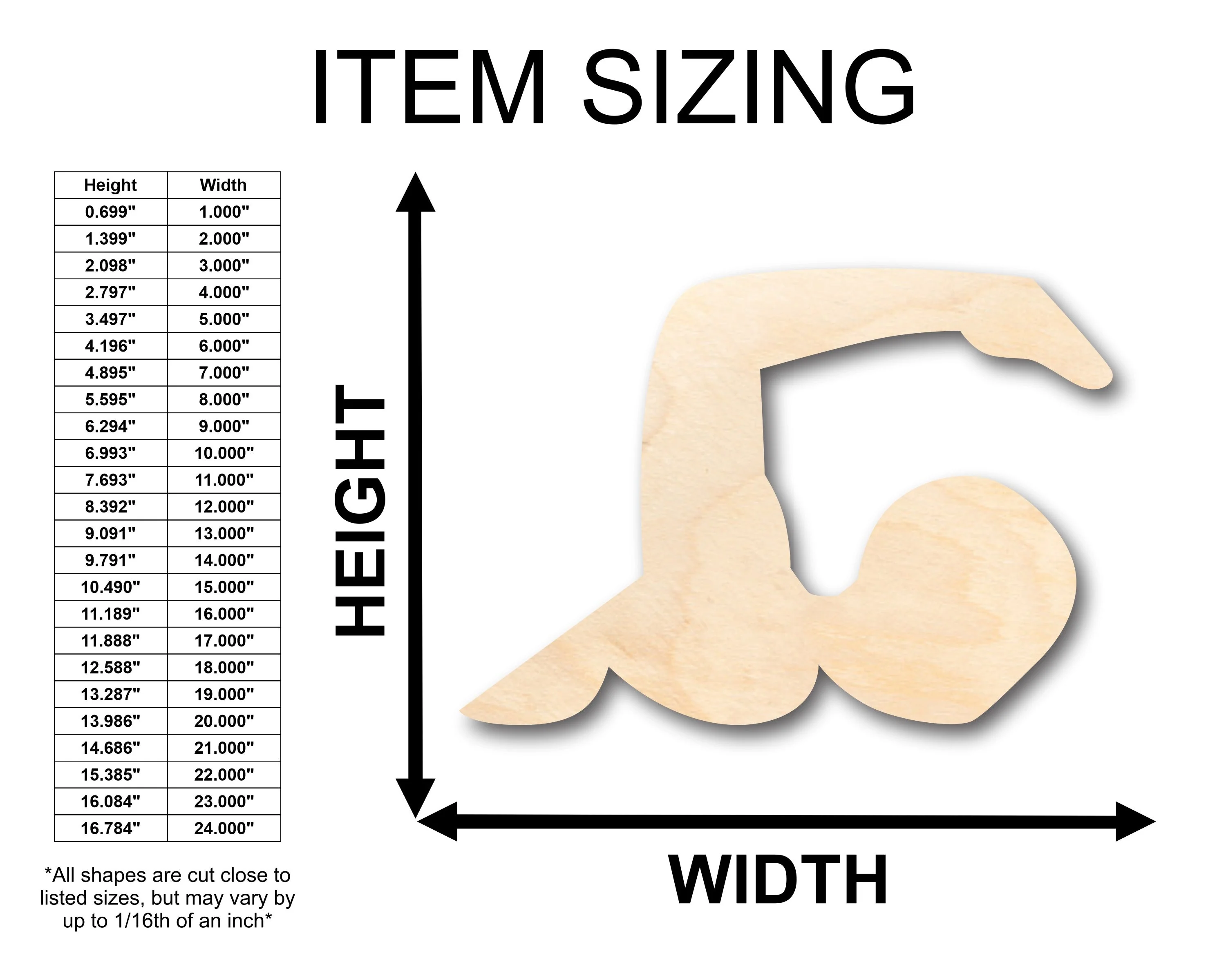 Unfinished Wood Swimming Shape - Craft - up to 46" DIY - Image 2