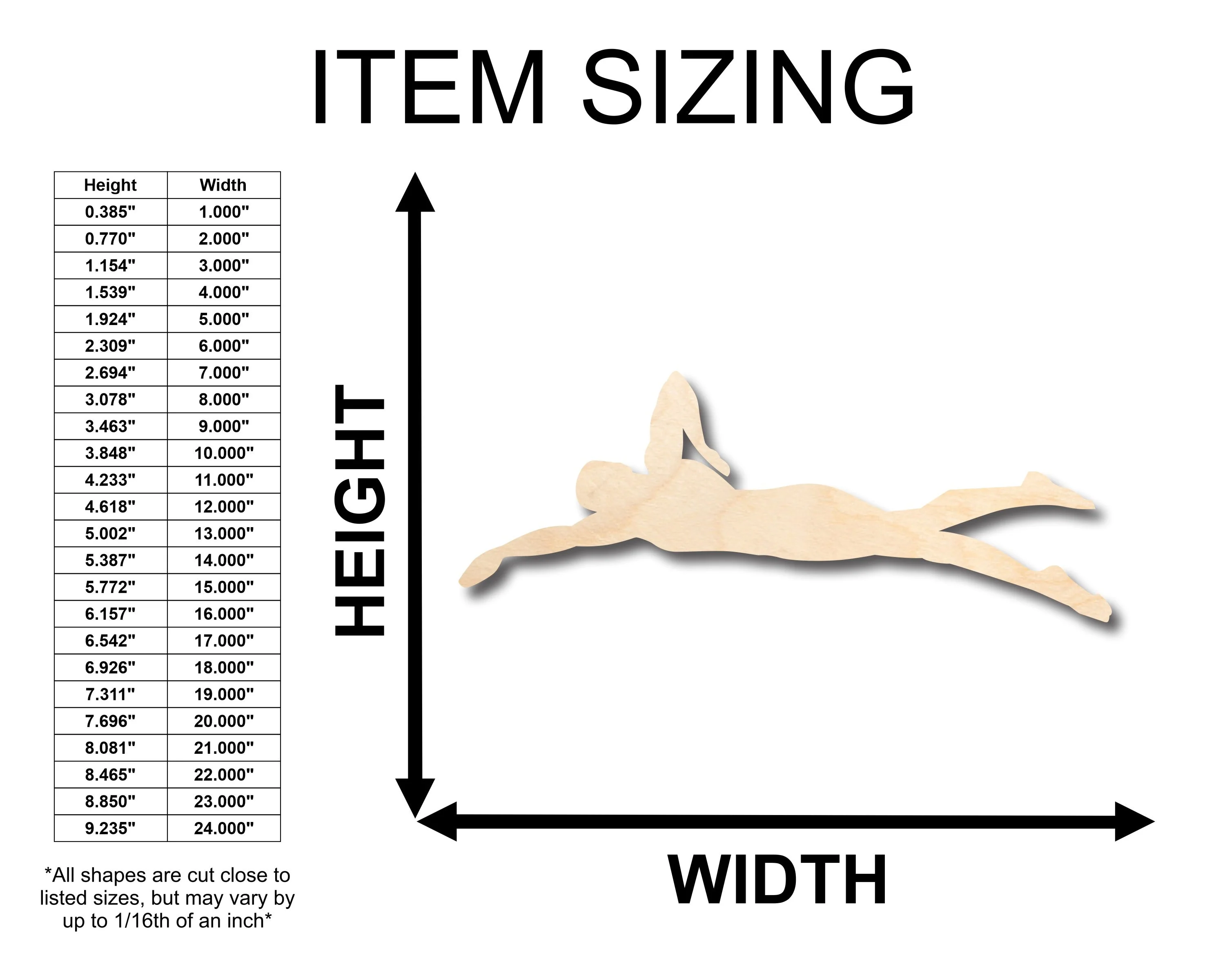 Unfinished Wood Swimming Shape - Craft - up to 46" DIY - Image 2