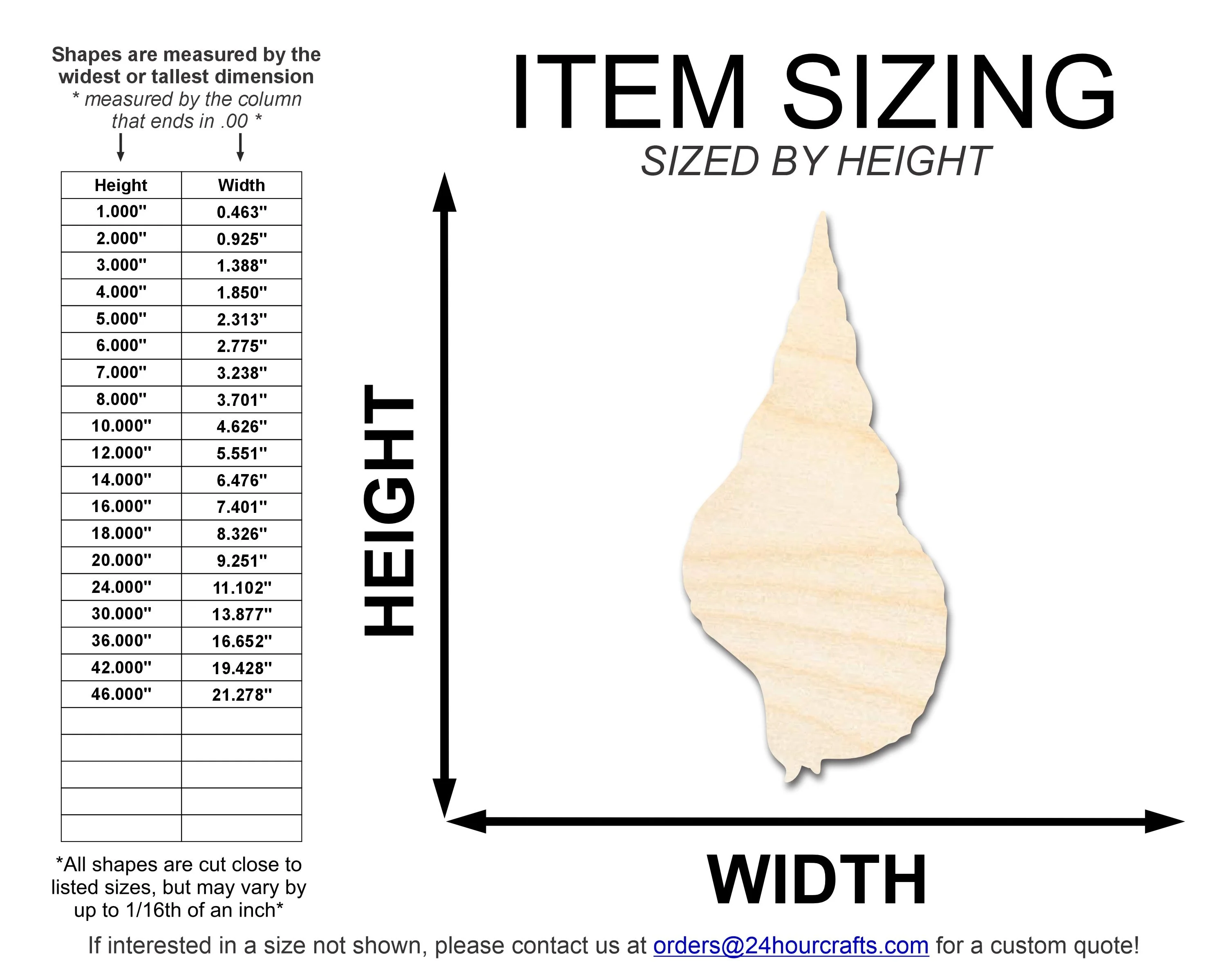 Unfinished Wood Swirl Shell Shape | DIY Craft Cutout | up to 46" DIY - Image 2