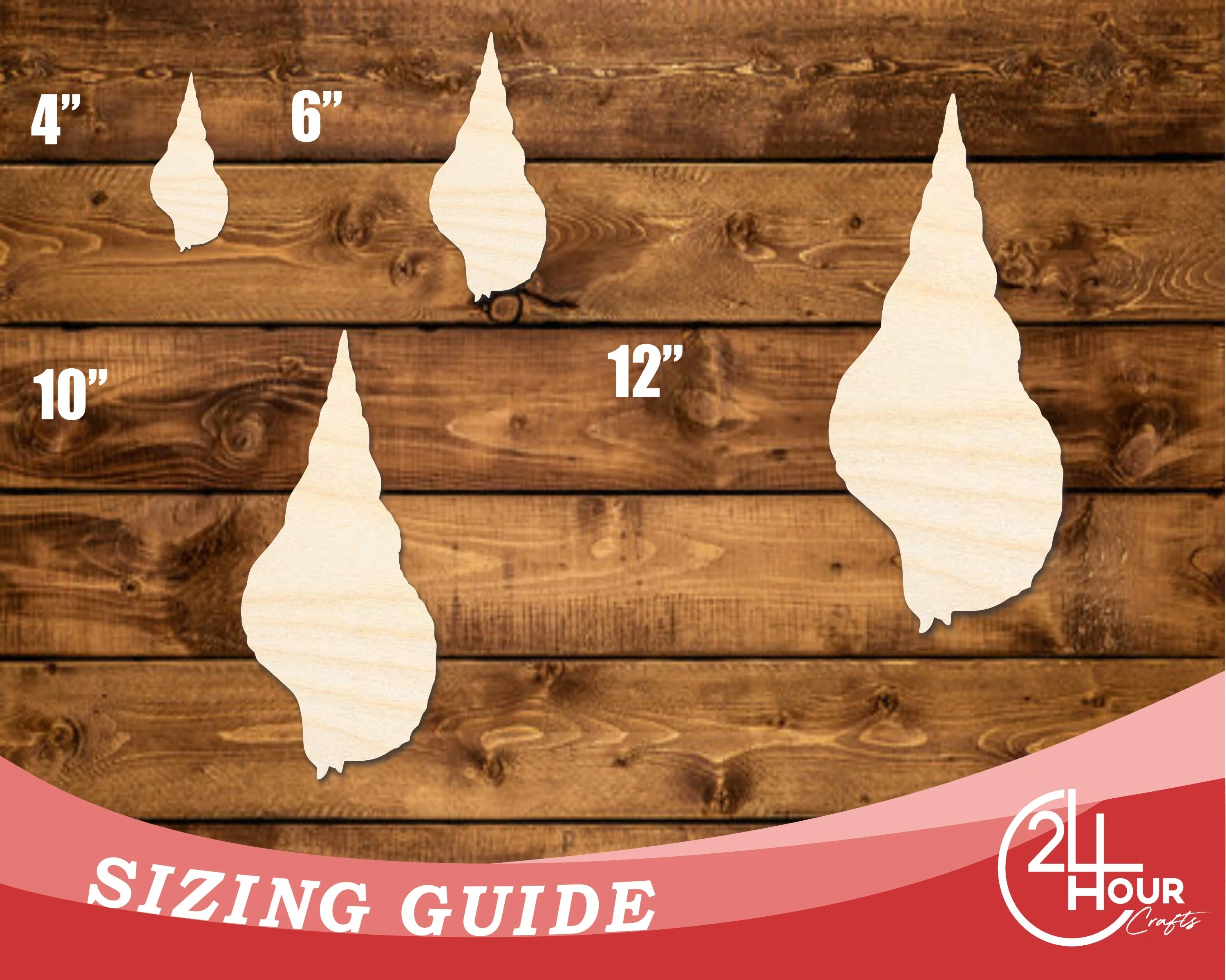 Unfinished Wood Swirl Shell Shape | DIY Craft Cutout | up to 46" DIY - Image 3
