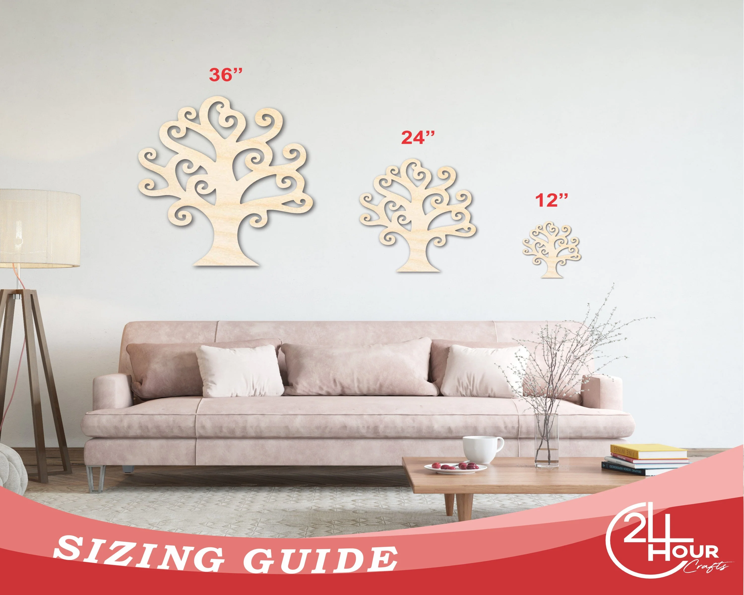 Unfinished Wood Swirly Tree Shape - Craft - up to 46" - Image 3