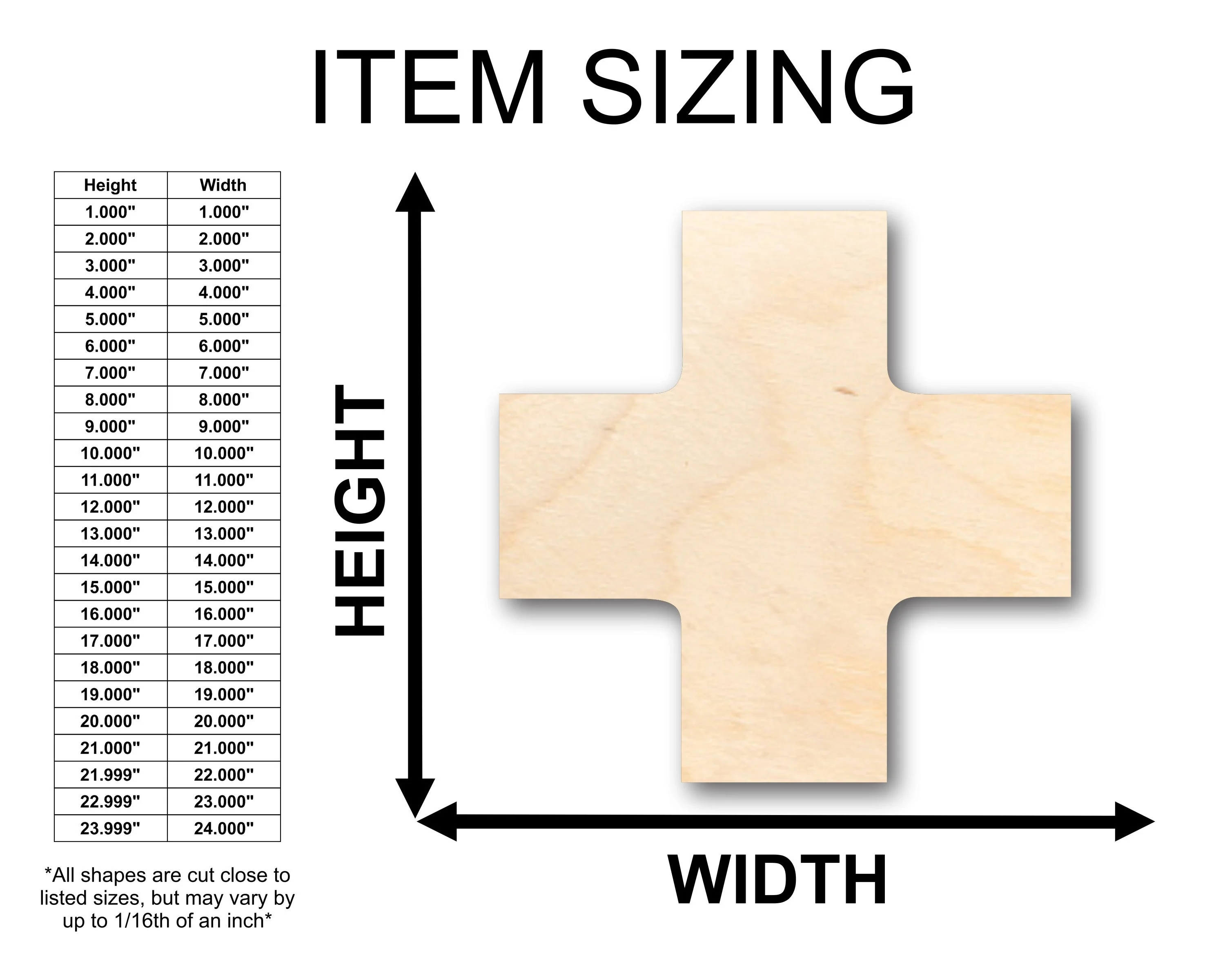Unfinished Wood Swiss Cross Shape - Craft - up to 46" DIY - Image 2