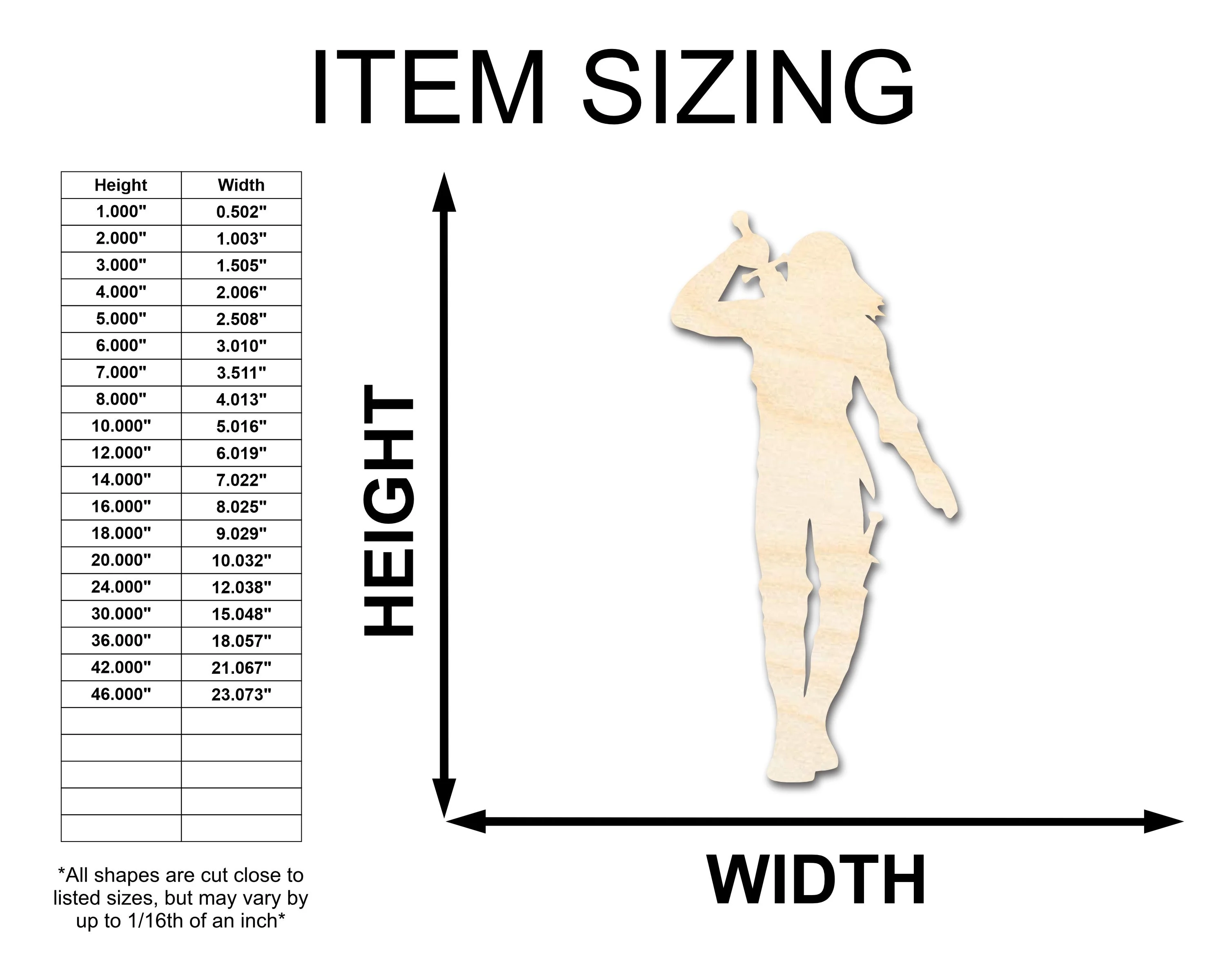 Unfinished Wood Swordsman Shape - Craft - up to 46" - Image 2