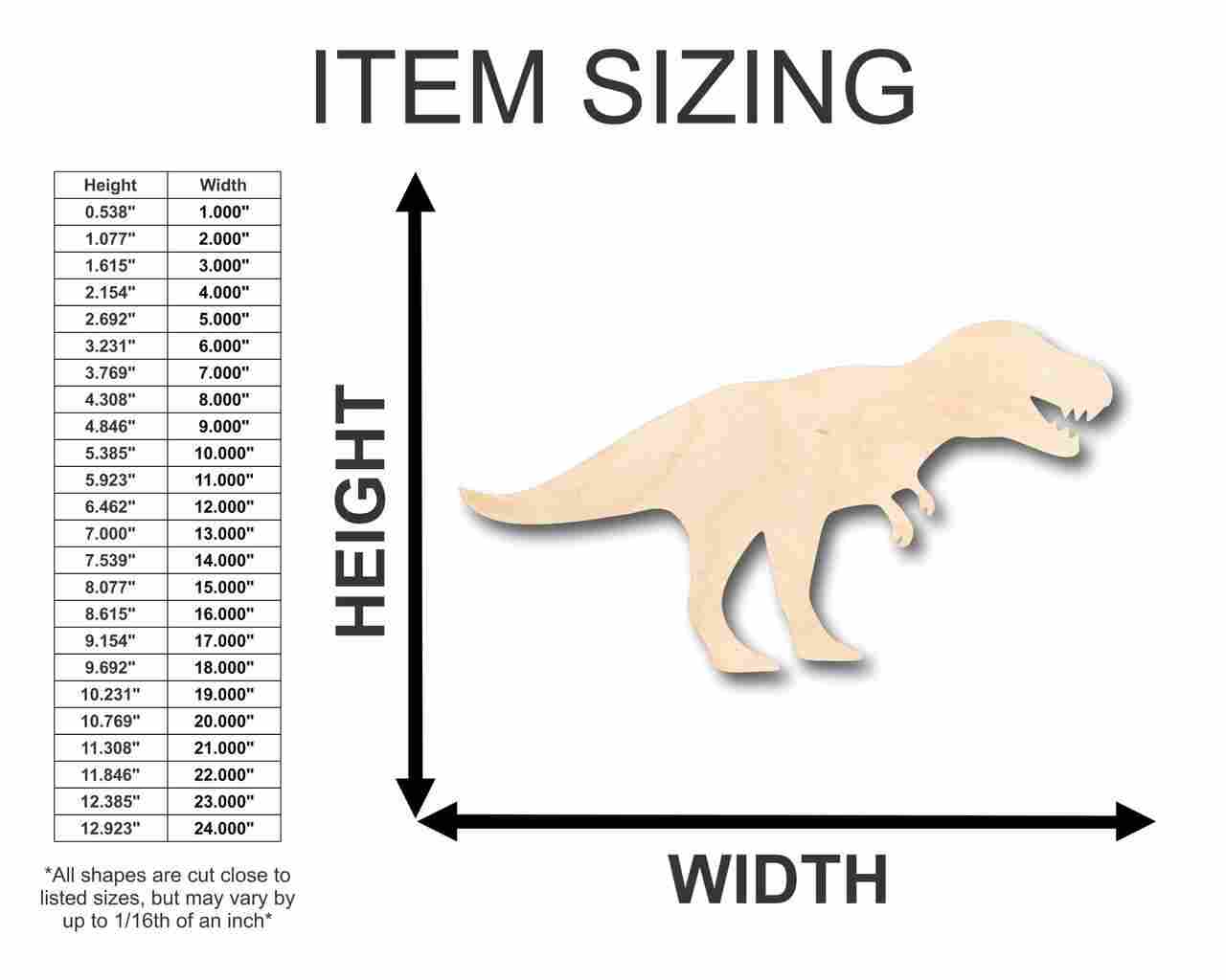 Unfinished Wood T-Rex Shape - Jurassic Park - Dinosaur - Craft - up to 46" DIY - Image 2