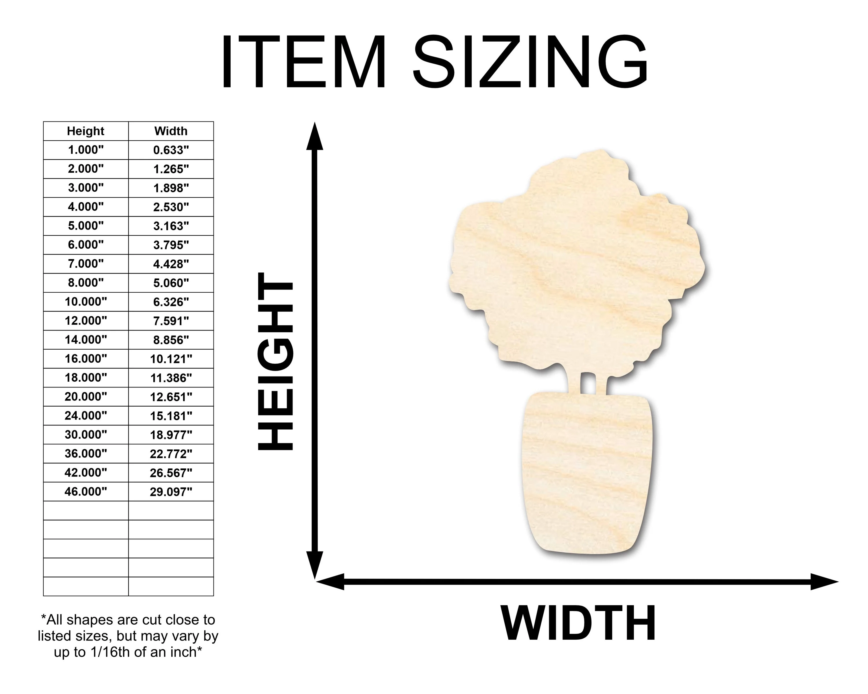 Unfinished Wood Table Flowers Shape - Craft - up to 46" - Image 2