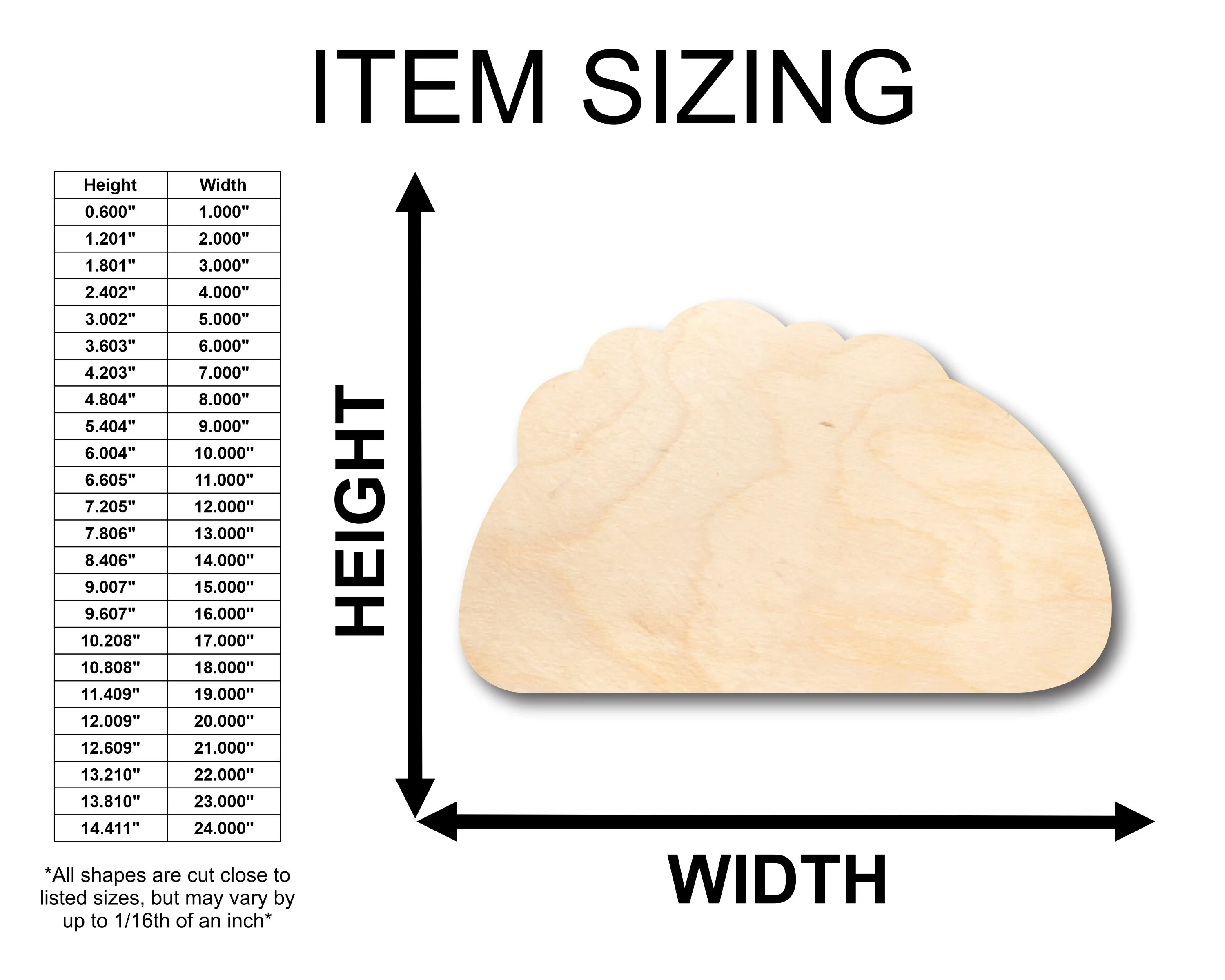 Unfinished Wood Taco Shape - Craft - up to 46" DIY - Image 2