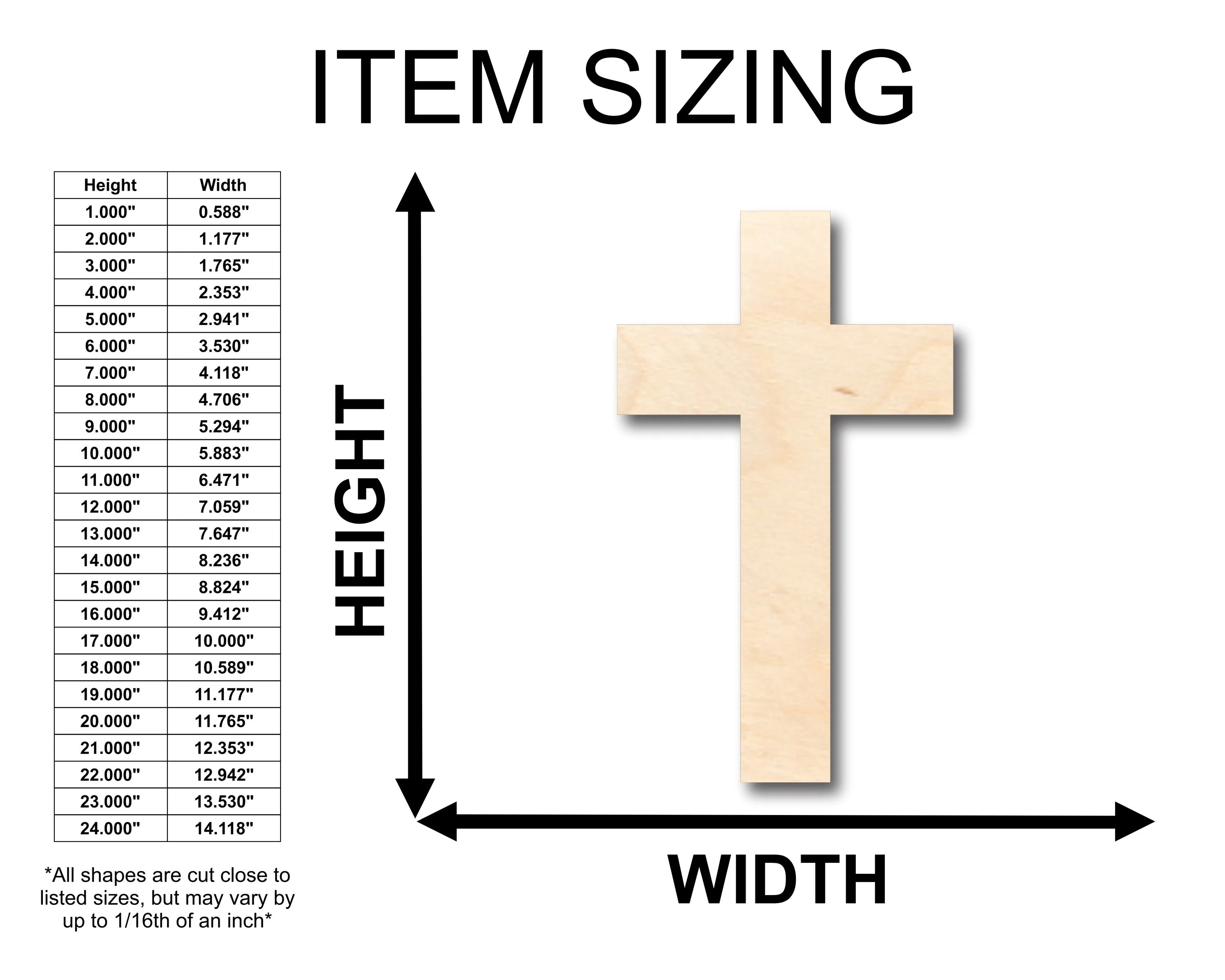 Unfinished Wood Tall Cross Shape - Christian - Craft - up to 46" DIY - Image 2