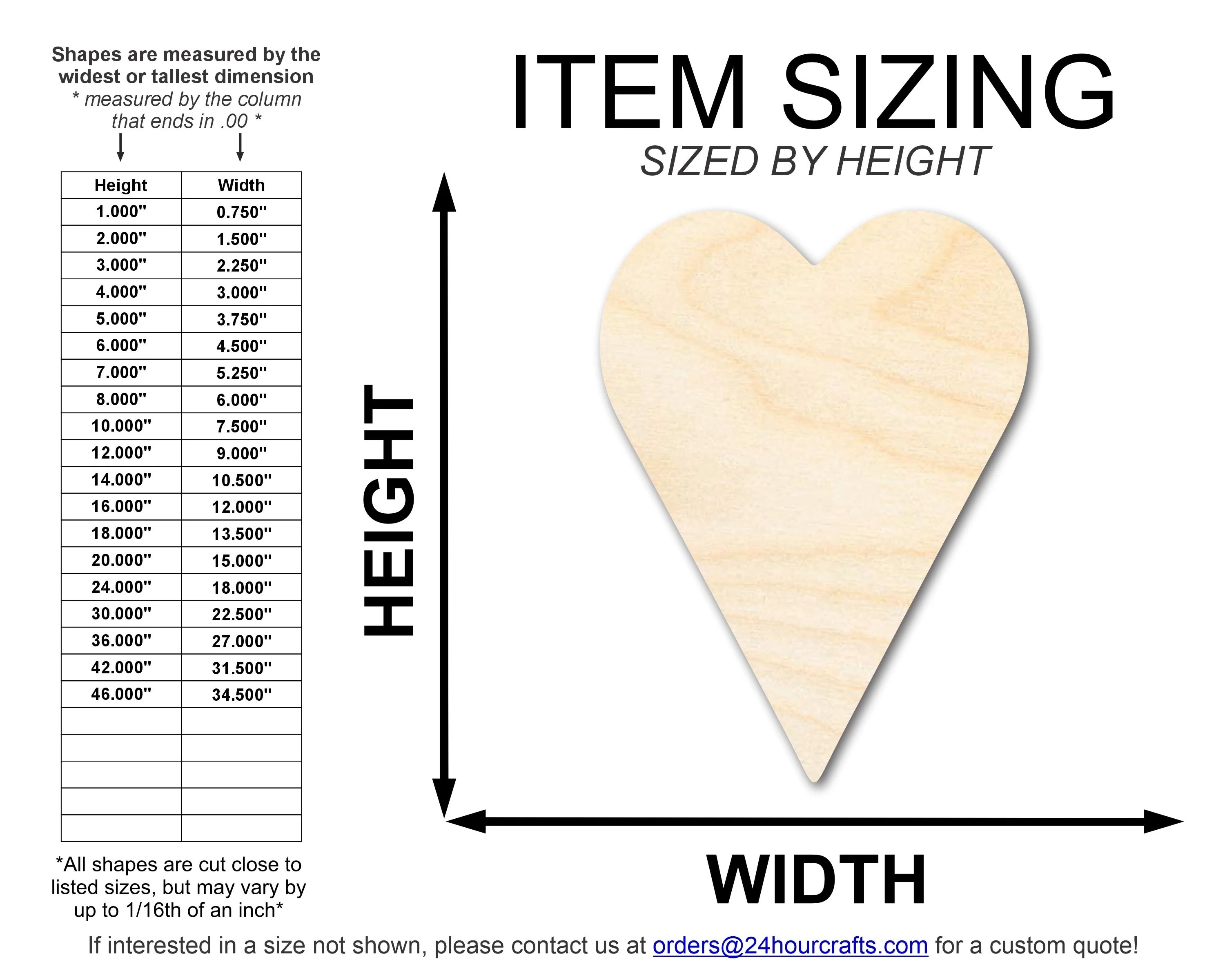 Unfinished Wood Tall Heart Shape | Valentine's Day  | DIY Craft Cutout | Up to 46" - Image 2