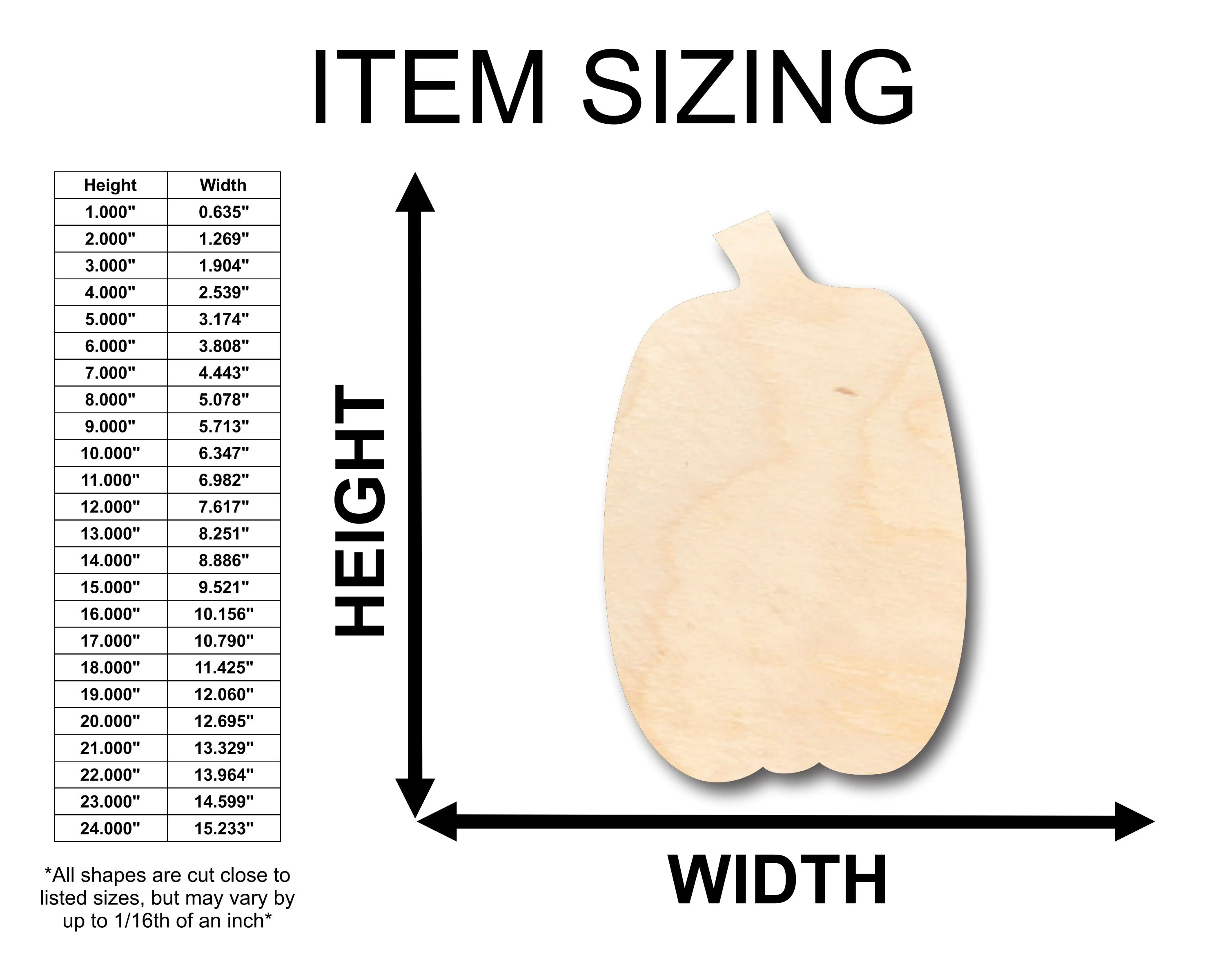 Unfinished Wood Tall Pumpkin Shape - Craft - up to 46" DIY - Image 2