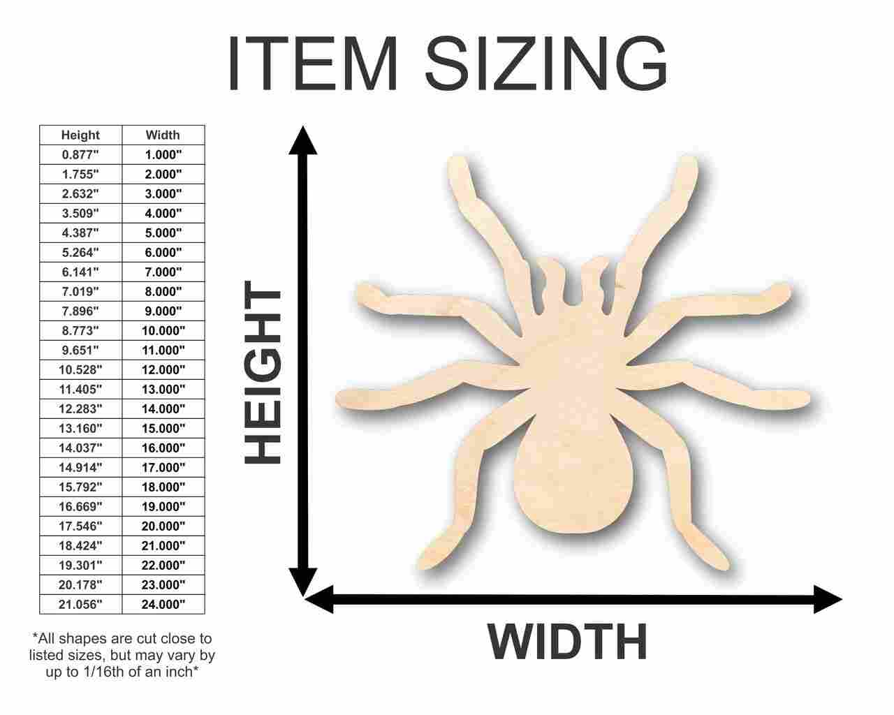 Unfinished Wood Tarantula Shape - Insect - Animal - Wildlife - Craft - up to 46" DIY - Image 2