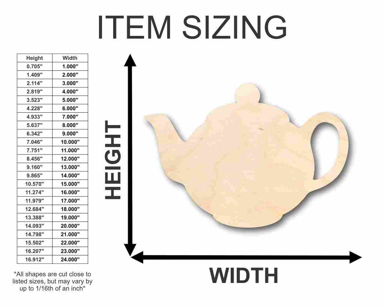Unfinished Wood Teapot Shape - Kitchen - Craft - up to 46" DIY - Image 2