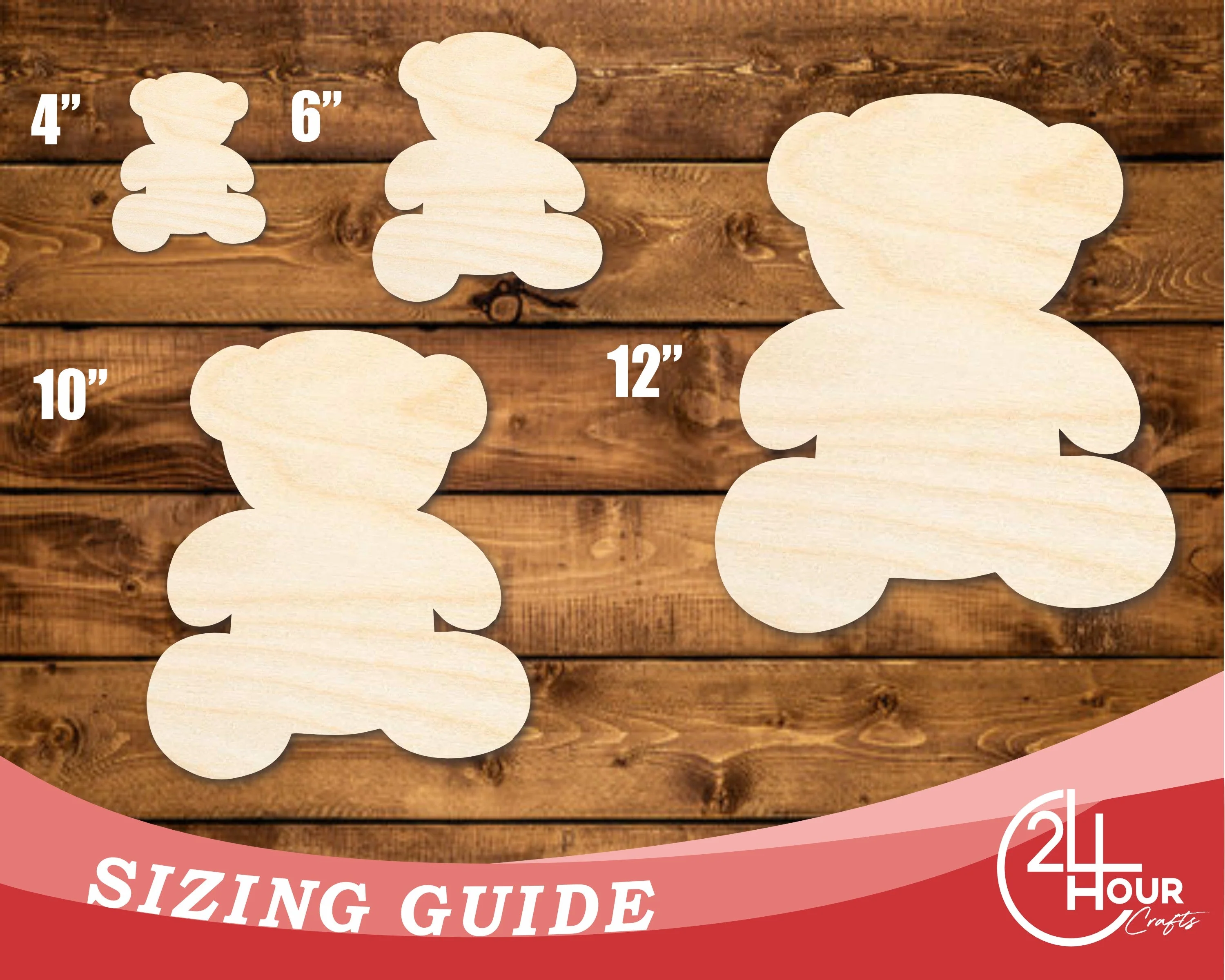 Unfinished Wood Teddy Bear Shape | DIY Craft Cutout | up to 46" DIY - Image 3