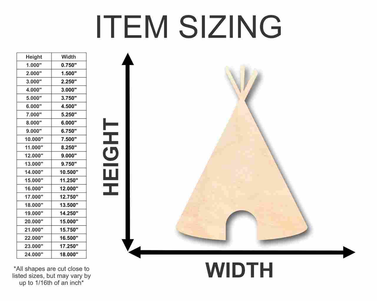Unfinished Wood Teepee Shape - Native American - Western - Craft - up to 46" DIY - Image 2