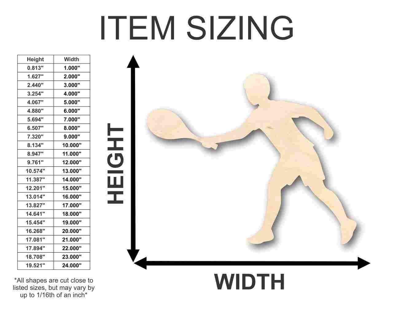 Unfinished Wood Tennis Shape - Sporting - Craft - up to 46" DIY - Image 2