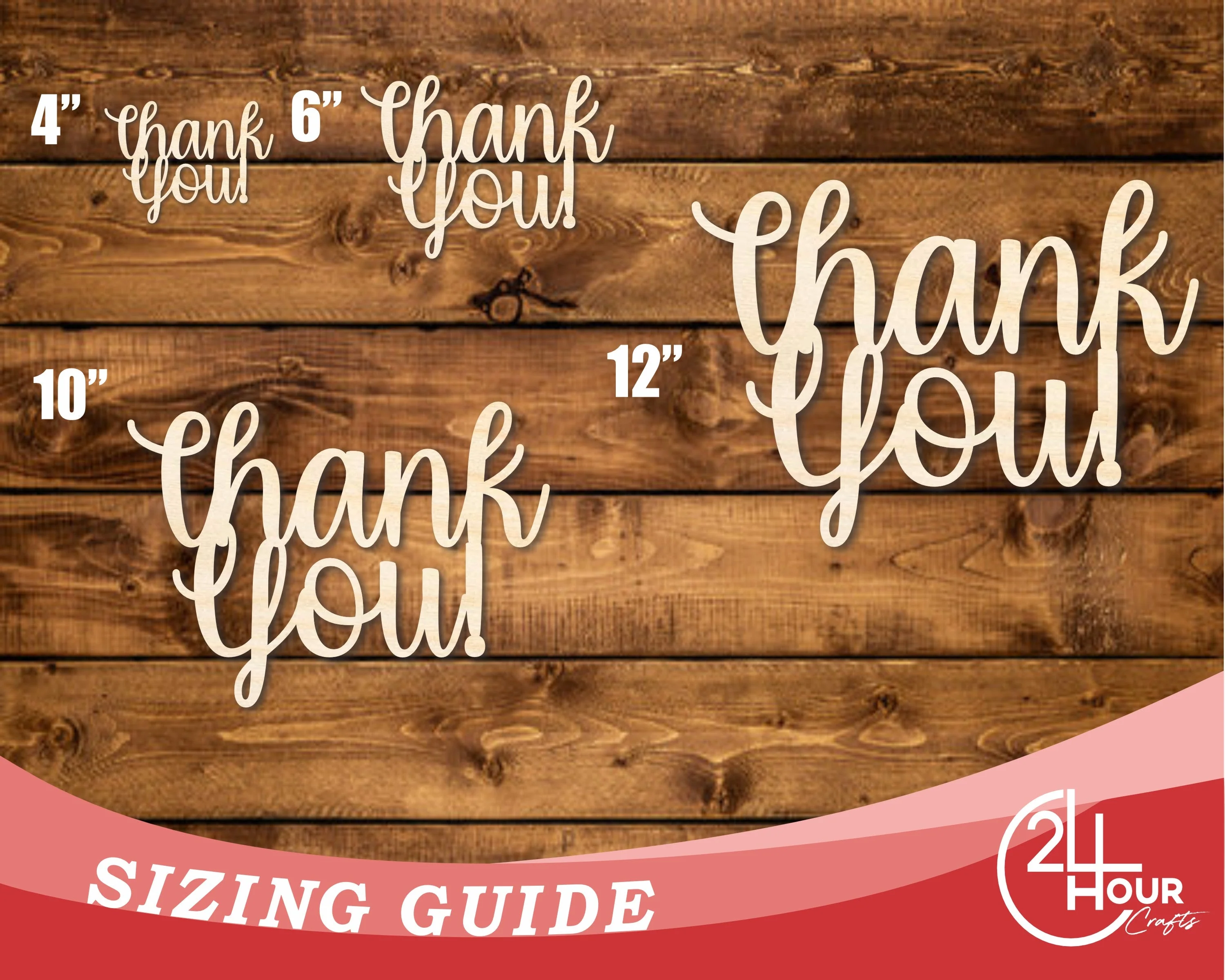 Unfinished Wood Thank You! Outline Shape | DIY Craft Cutout | up to 46" DIY - Image 3