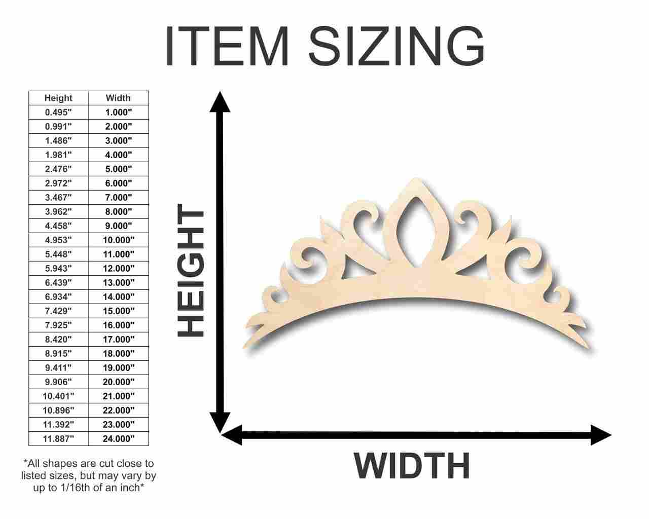 Unfinished Wood Tiara Crown Shape - Royalty - Craft - up to 46" DIY - Image 2