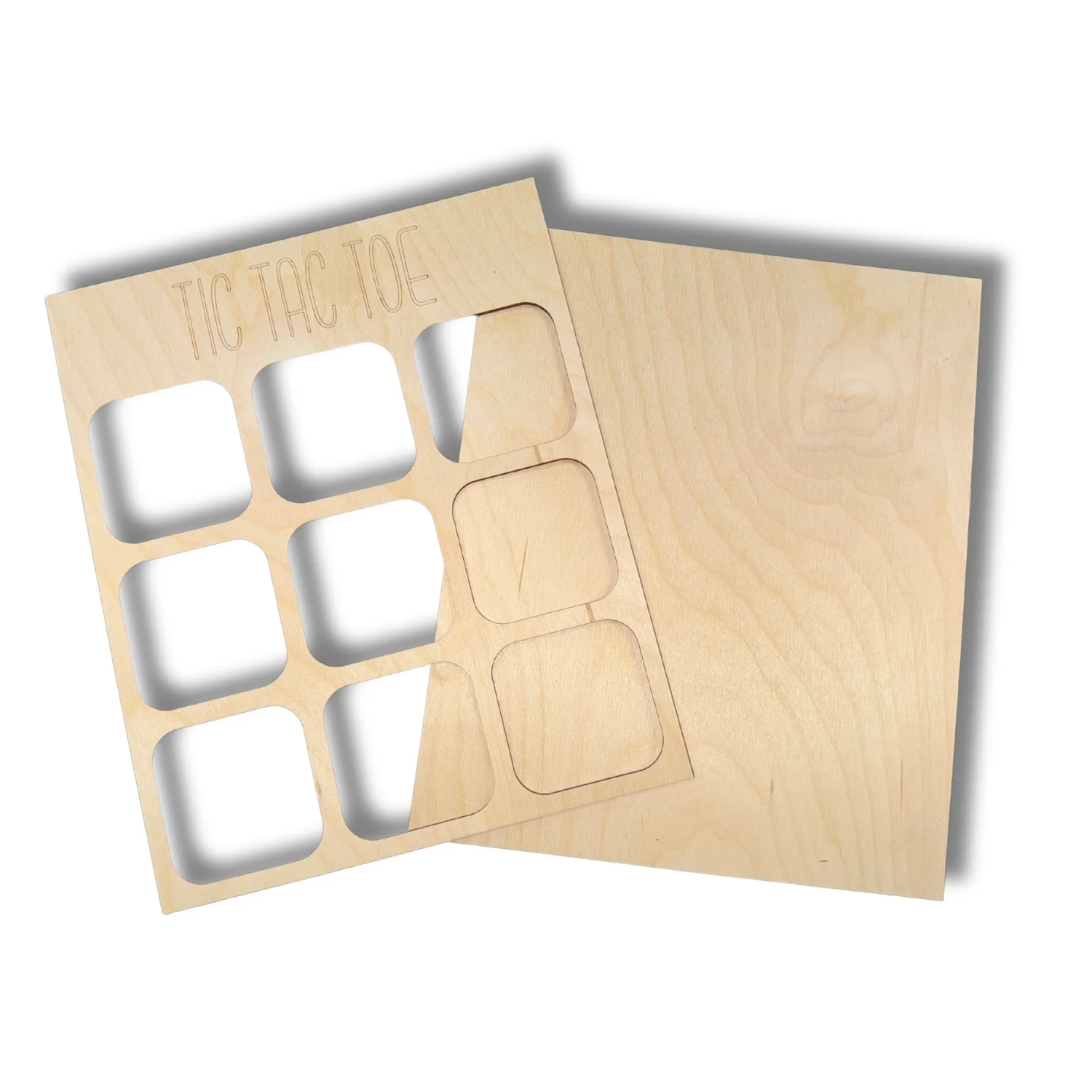 Unfinished Wood Tic Tac Toe Board | Paint By Line Crafts | 12" DIY - Image 2