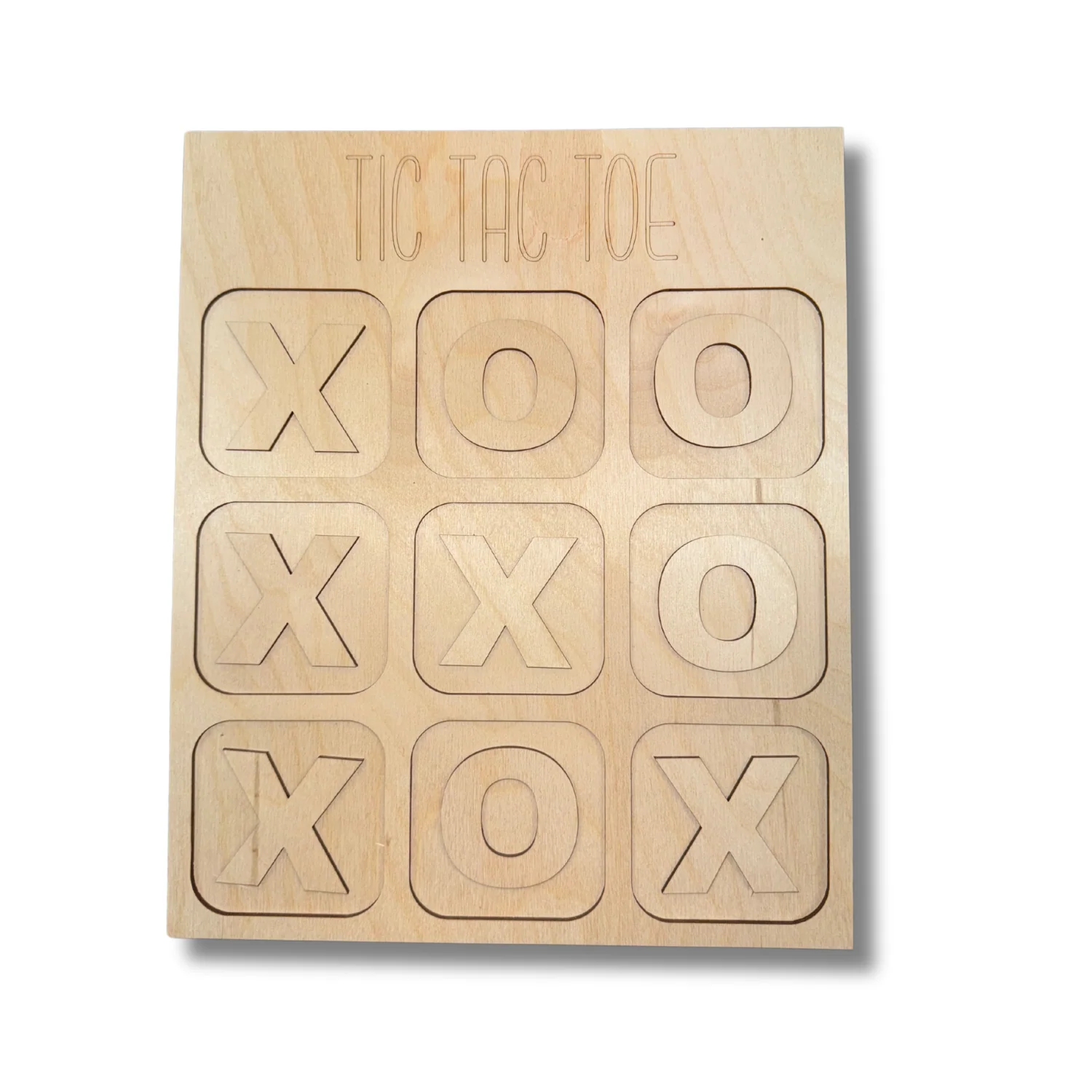 Unfinished Wood Tic Tac Toe Board | Paint By Line Crafts | 12" DIY - Image 3