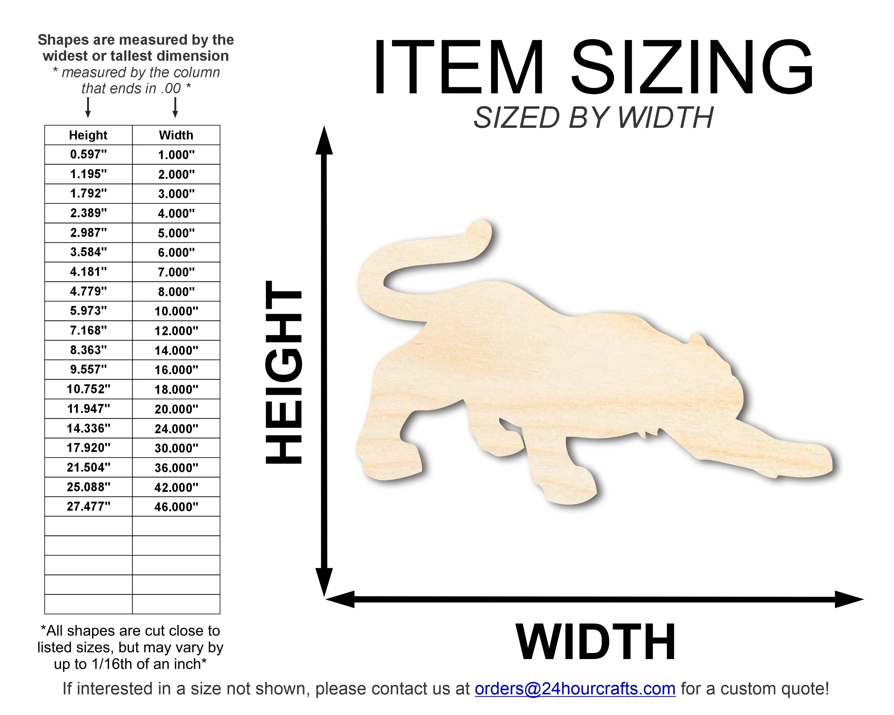 Unfinished Wood Tiger Mascot Shape | DIY Craft Cutout | up to 46" DIY - Image 2