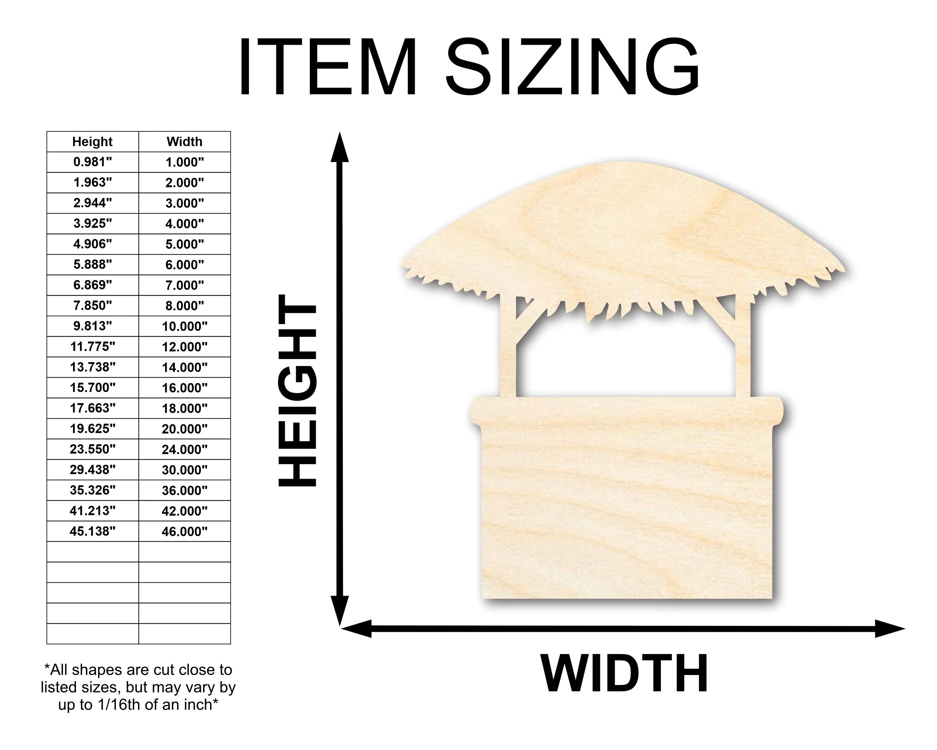Unfinished Wood Tiki Bar Shape - Craft - up to 46" - Image 2
