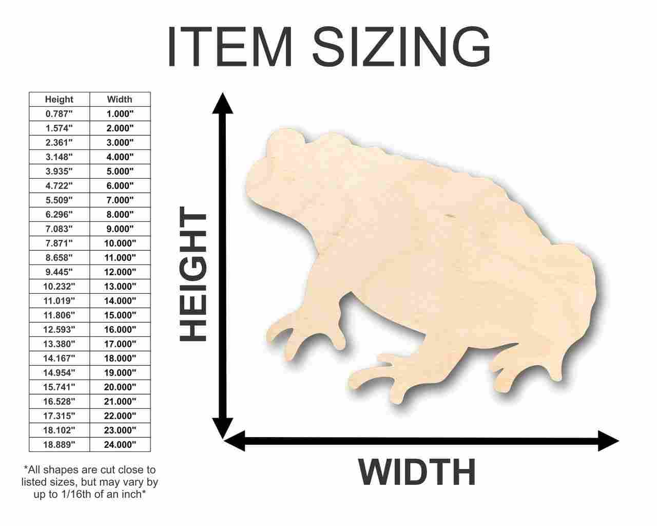 Unfinished Wood Toad Shape - Animal - Craft - up to 46" DIY - Image 2