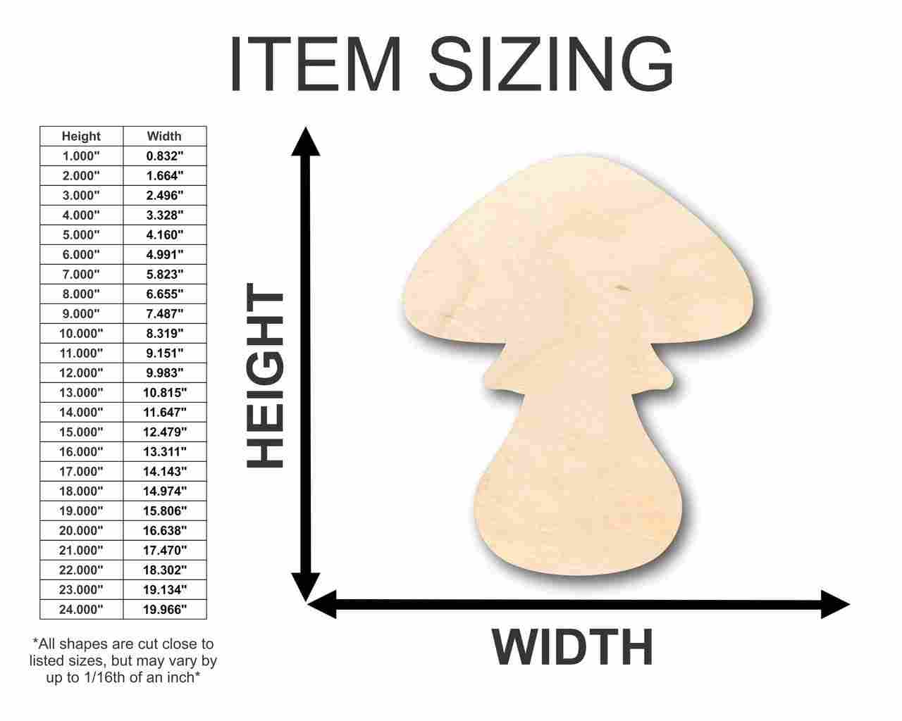 Unfinished Wood Toadstool Shape - Nature - Fairy Garden - Craft - up to 46" DIY - Image 2