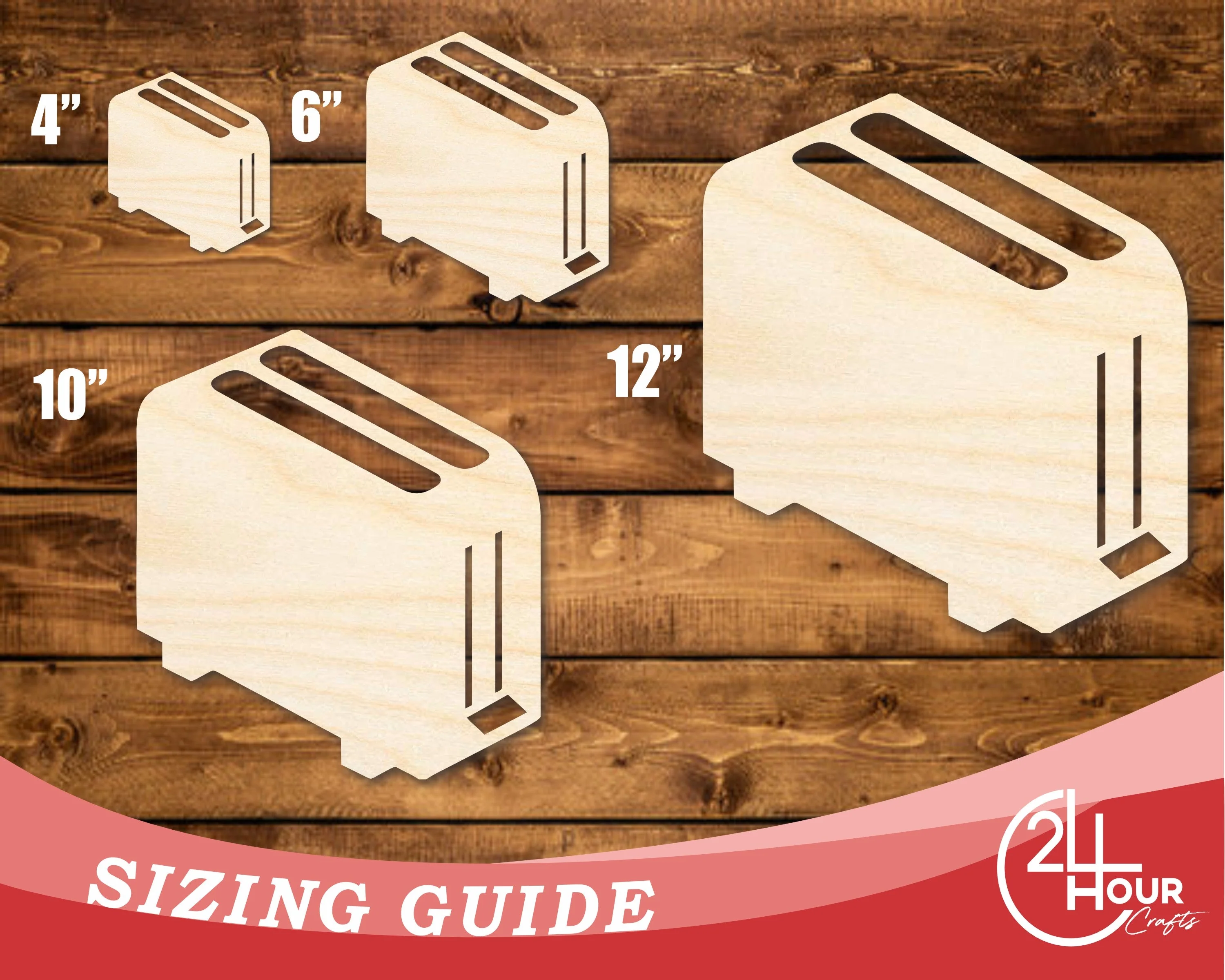 Unfinished Wood Toaster Shape | DIY Craft Cutout | up to 46" DIY - Image 3