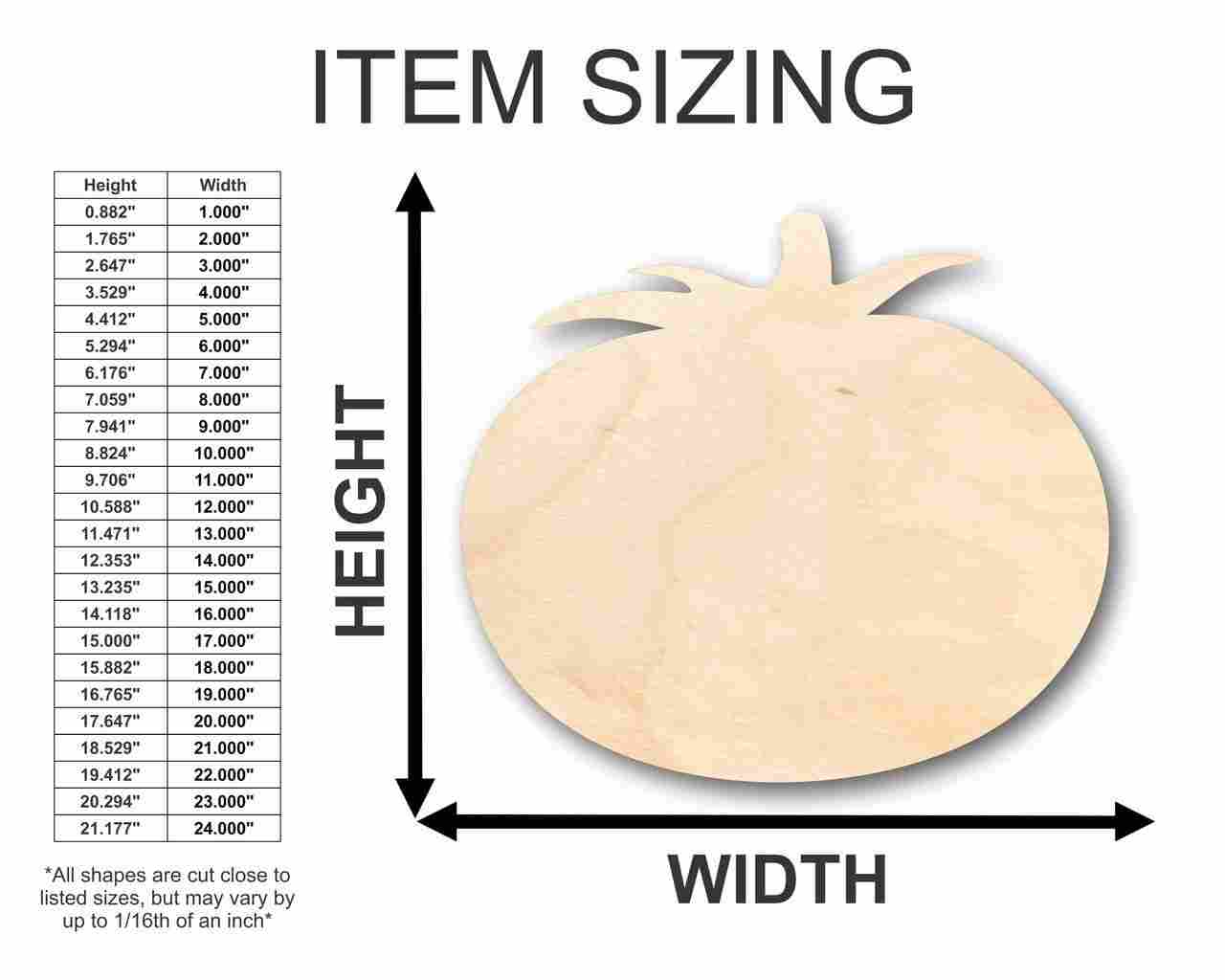 Unfinished Wood Tomato Shape - Garden - Food - Craft - up to 46" DIY - Image 2