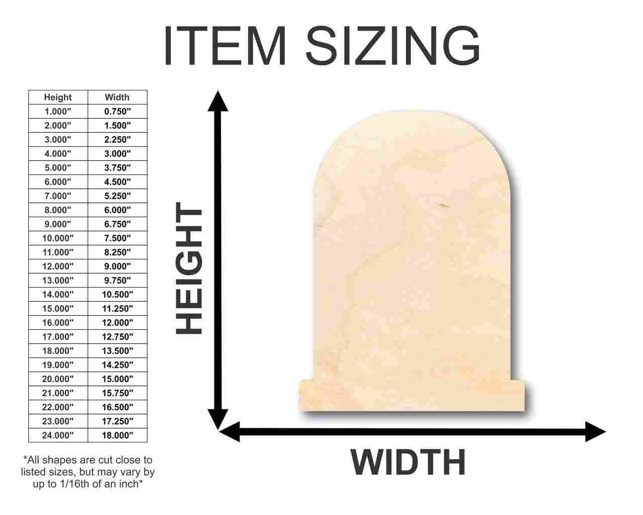 Unfinished Wood Tombstone Shape - Graveyard - Halloween - Craft - up to 46" DIY - Image 2