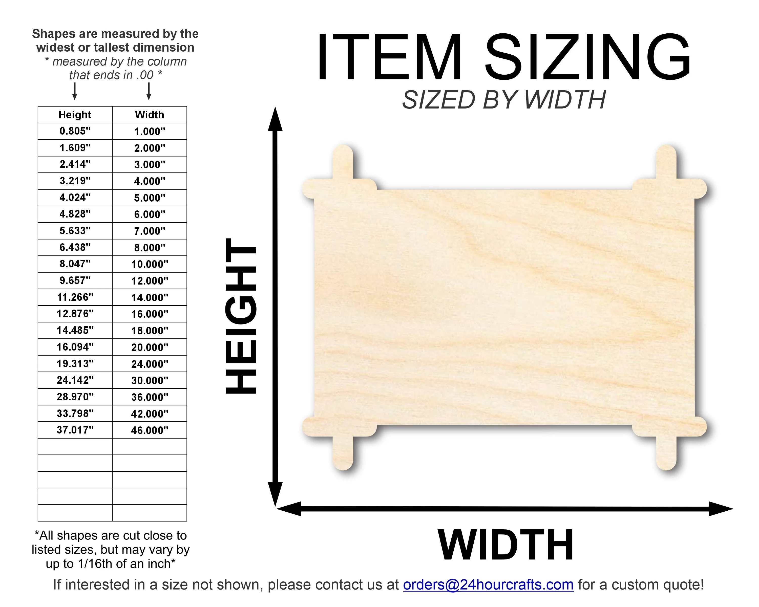 Unfinished Wood Torah Scroll Shape | DIY Craft Cutout | up to 46" DIY - Image 2