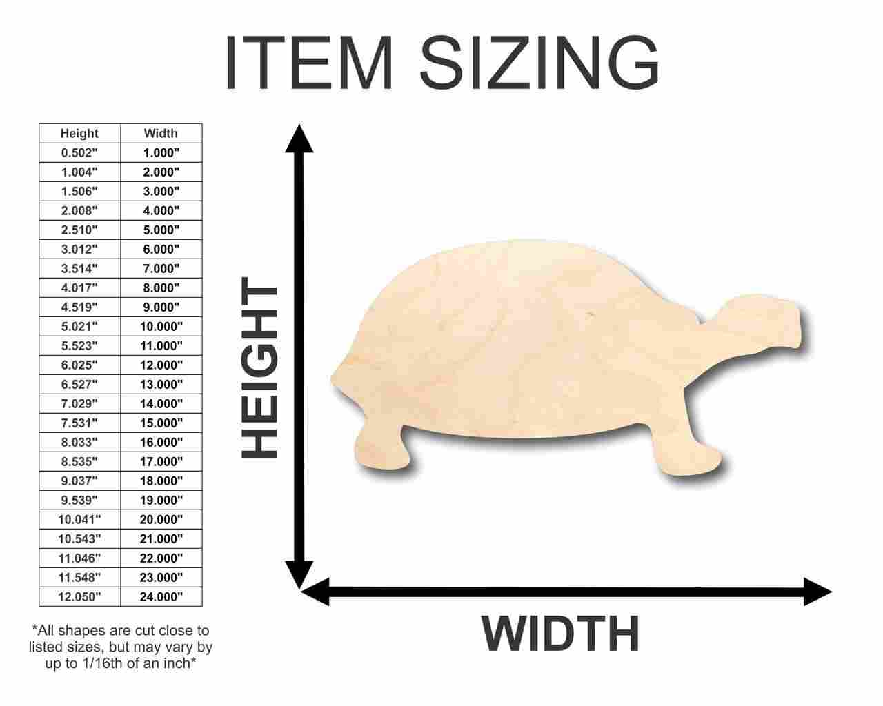 Unfinished Wood Tortoise Shape - Animal - Craft - up to 46" DIY - Image 2