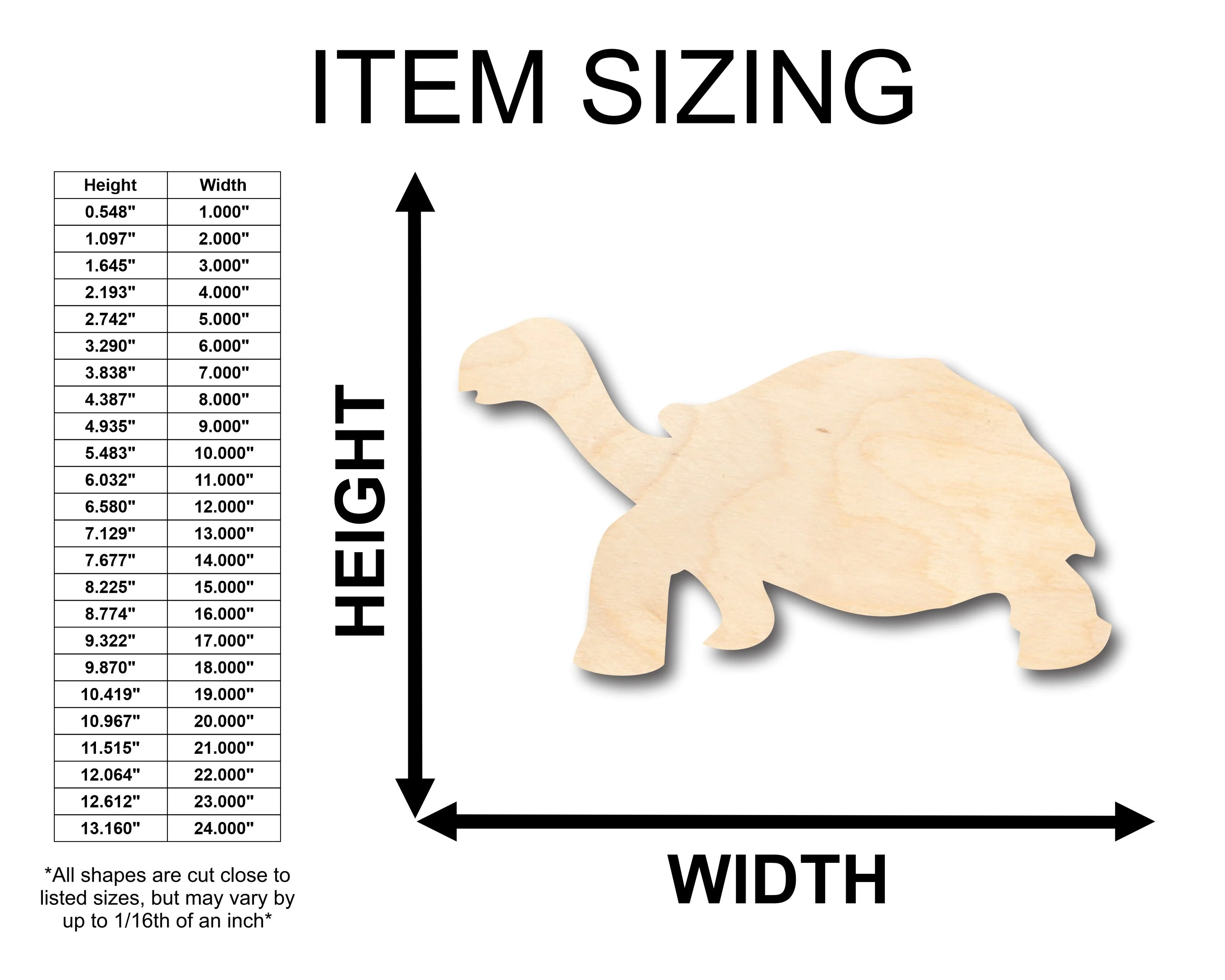 Unfinished Wood Tortoise Shape - Craft - up to 46" DIY - Image 2