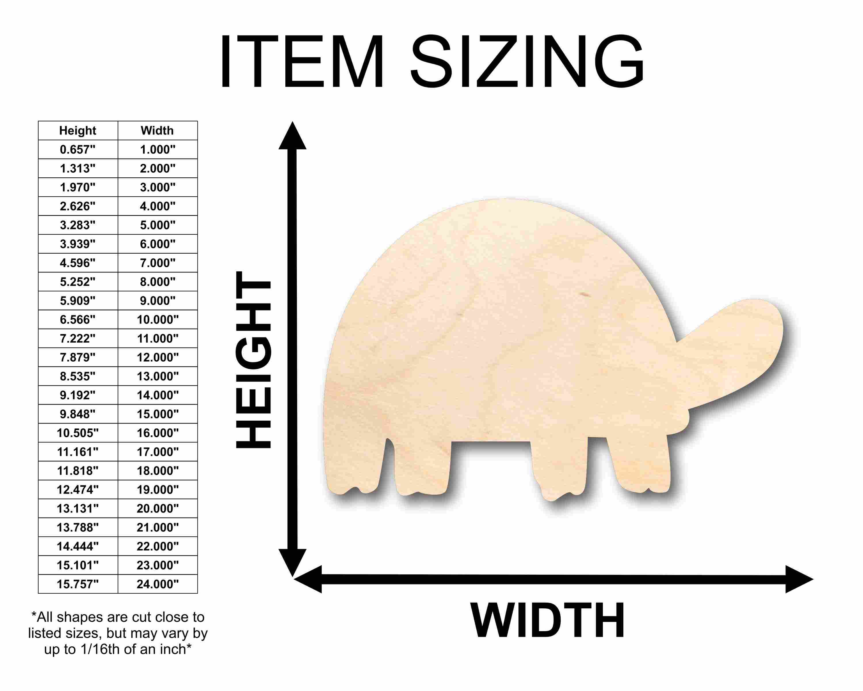 Unfinished Wood Tortoise Silhouette - Craft- up to 46" DIY - Image 2