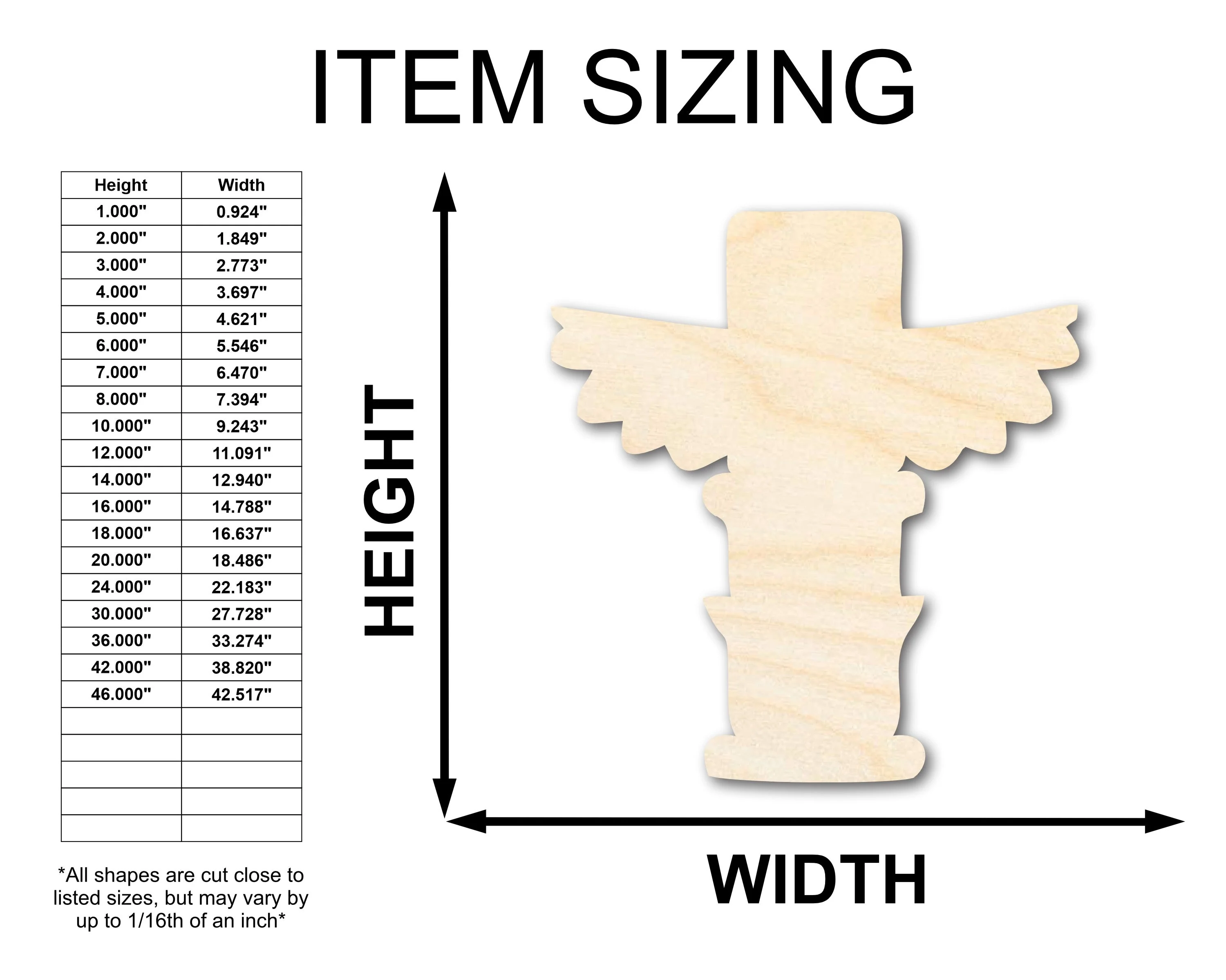 Unfinished Wood Totem Shape | Native American | Craft Cutout | up to 46" DIY - Image 2