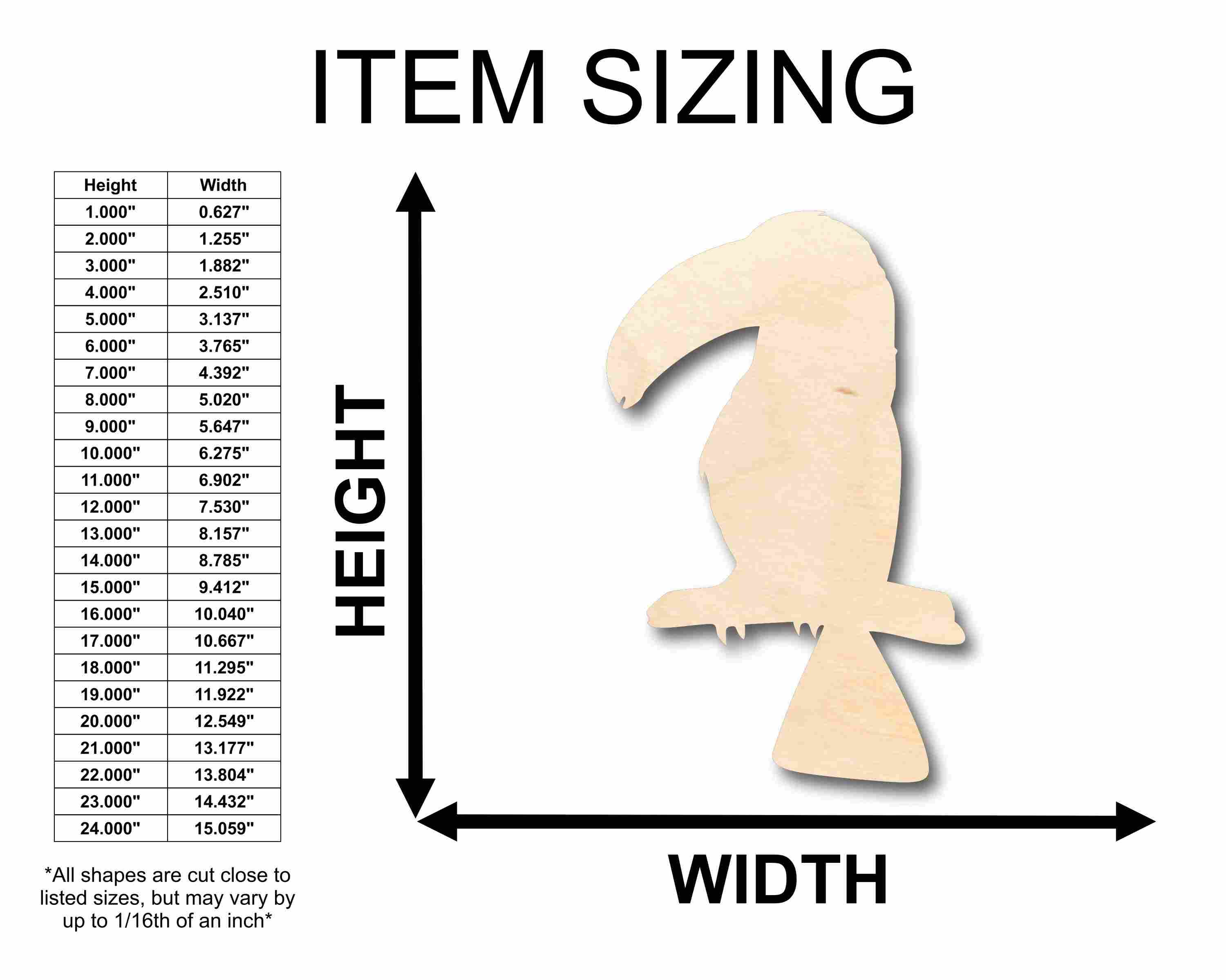 Unfinished Wood Toucan Bird Jungle Silhouette - Craft- up to 46" DIY - Image 2