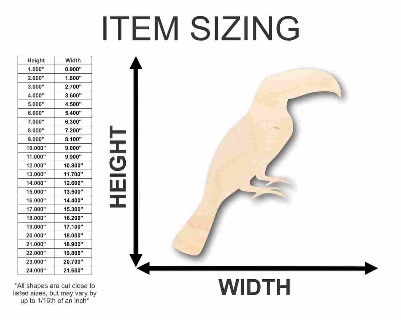 Unfinished Wood Toucan Shape - Animal - Wildlife - Pet - Craft - up to 46" DIY - Image 2