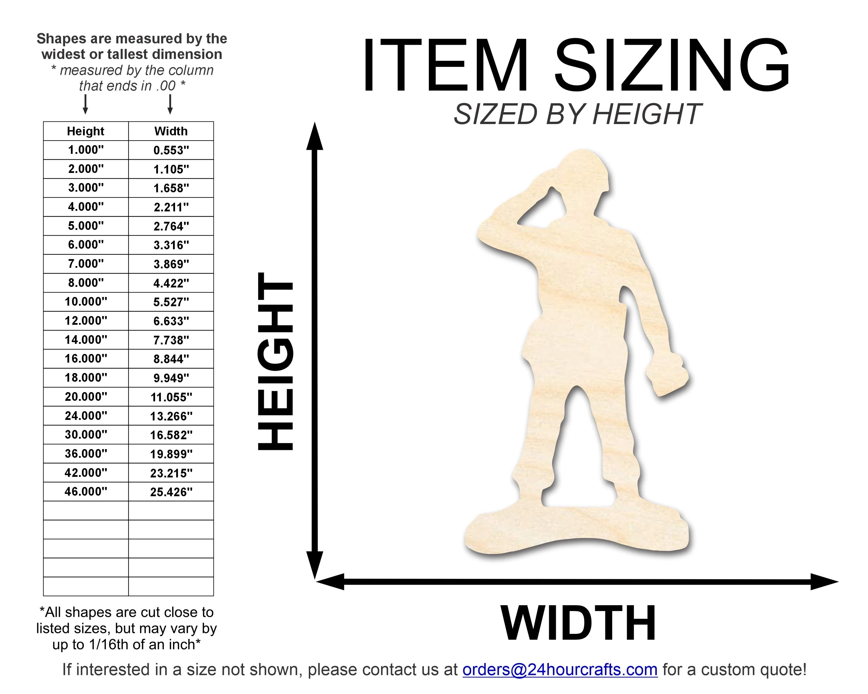 Unfinished Wood Toy Soldier Shape | DIY Craft Cutout | up to 46" DIY - Image 2