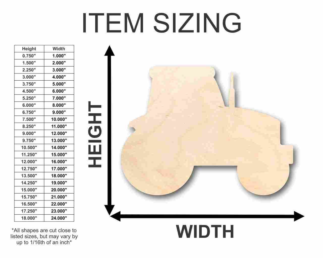 Unfinished Wood Tractor Shape - Farm - Craft - up to 46" DIY - Image 2