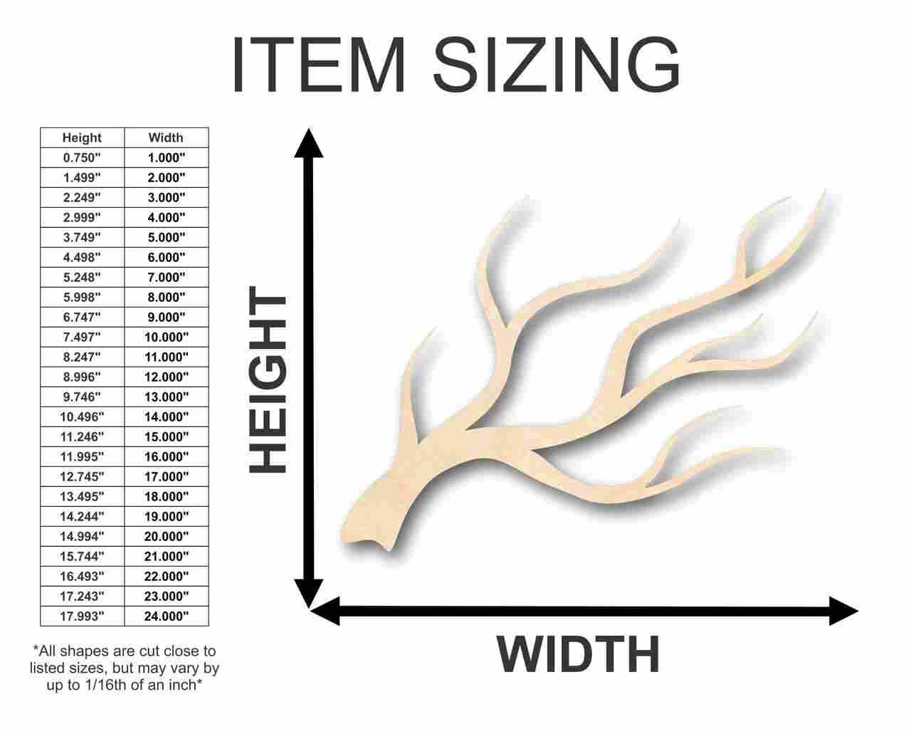 Unfinished Wood Tree Branch Shape - Fall - Winter - Craft - up to 46" DIY - Image 2
