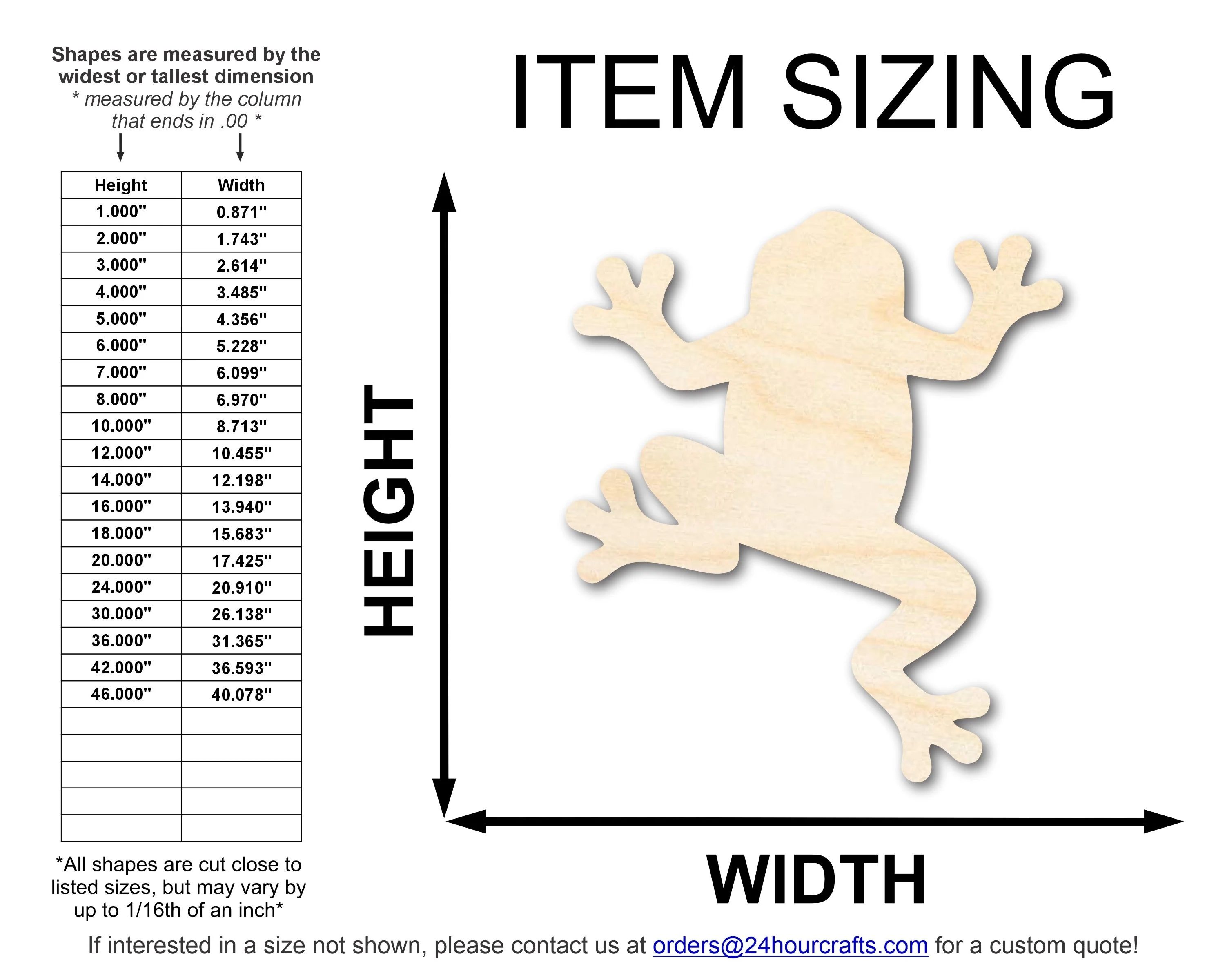 Unfinished Wood Tree Frog Climbing Shape | JGrondz | DIY Craft Cutout | up to 46" DIY - Image 2