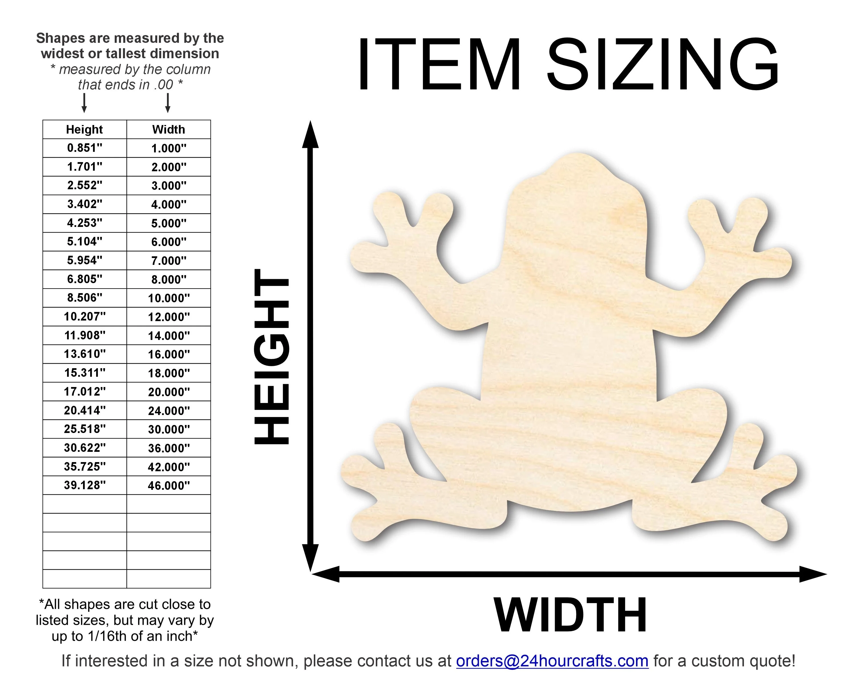 Unfinished Wood Tree Frog Shape | JGrondz | DIY Craft Cutout | up to 46" DIY - Image 2