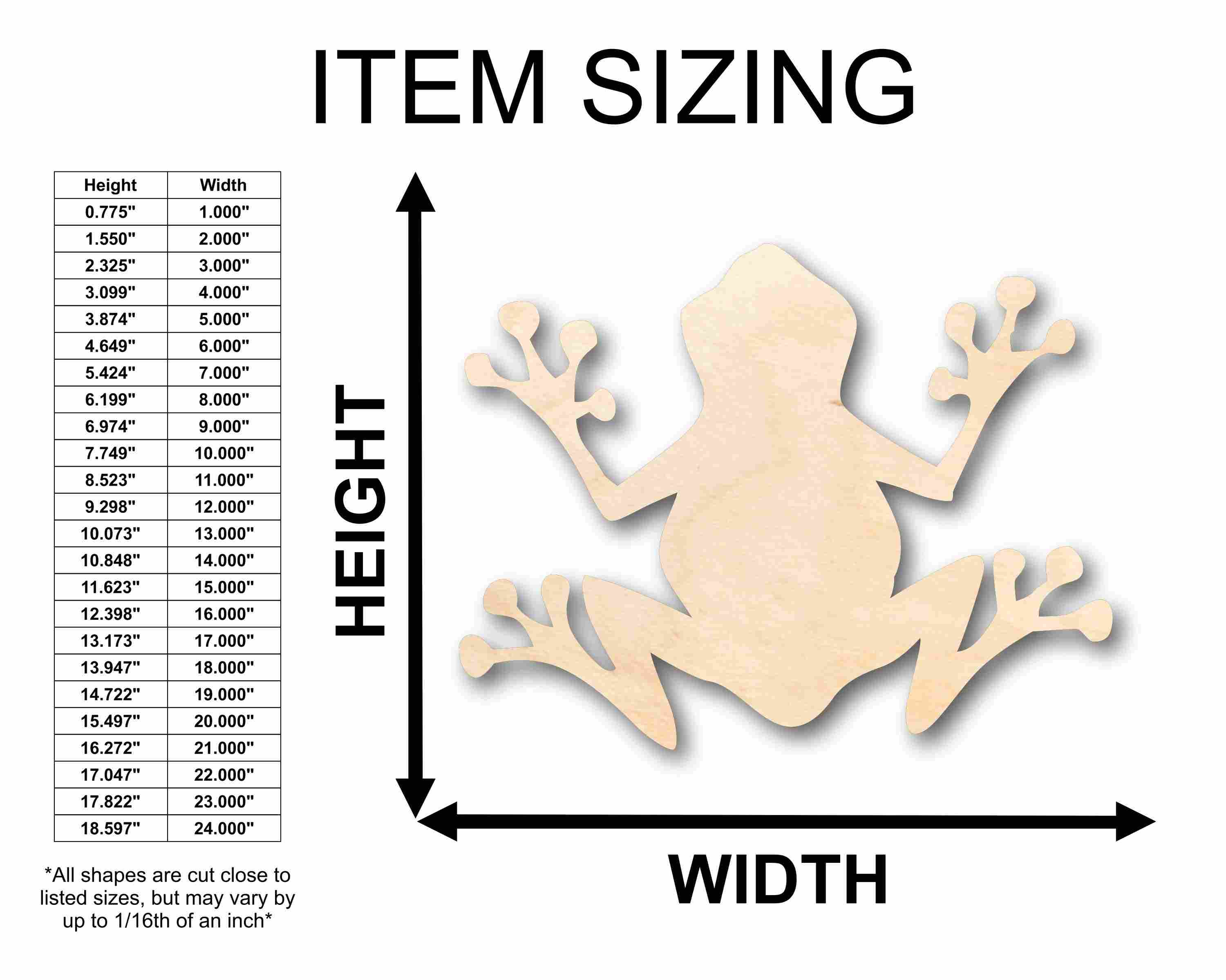 Unfinished Wood Tree Frog Silhouette - Craft- up to 46" DIY - Image 2