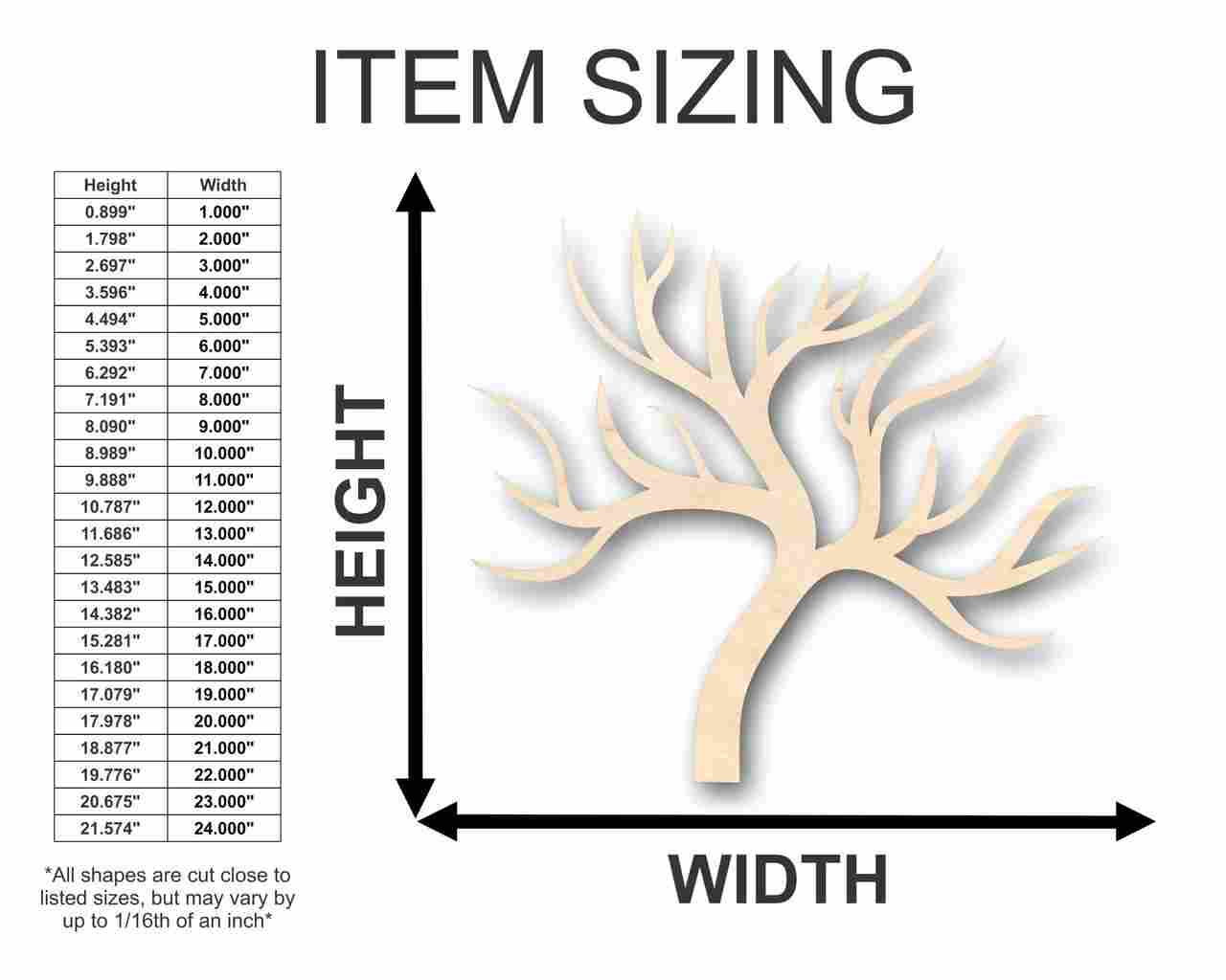 Unfinished Wood Tree No Leaves Shape - Fall - Winter - Craft - up to 46" DIY - Image 2