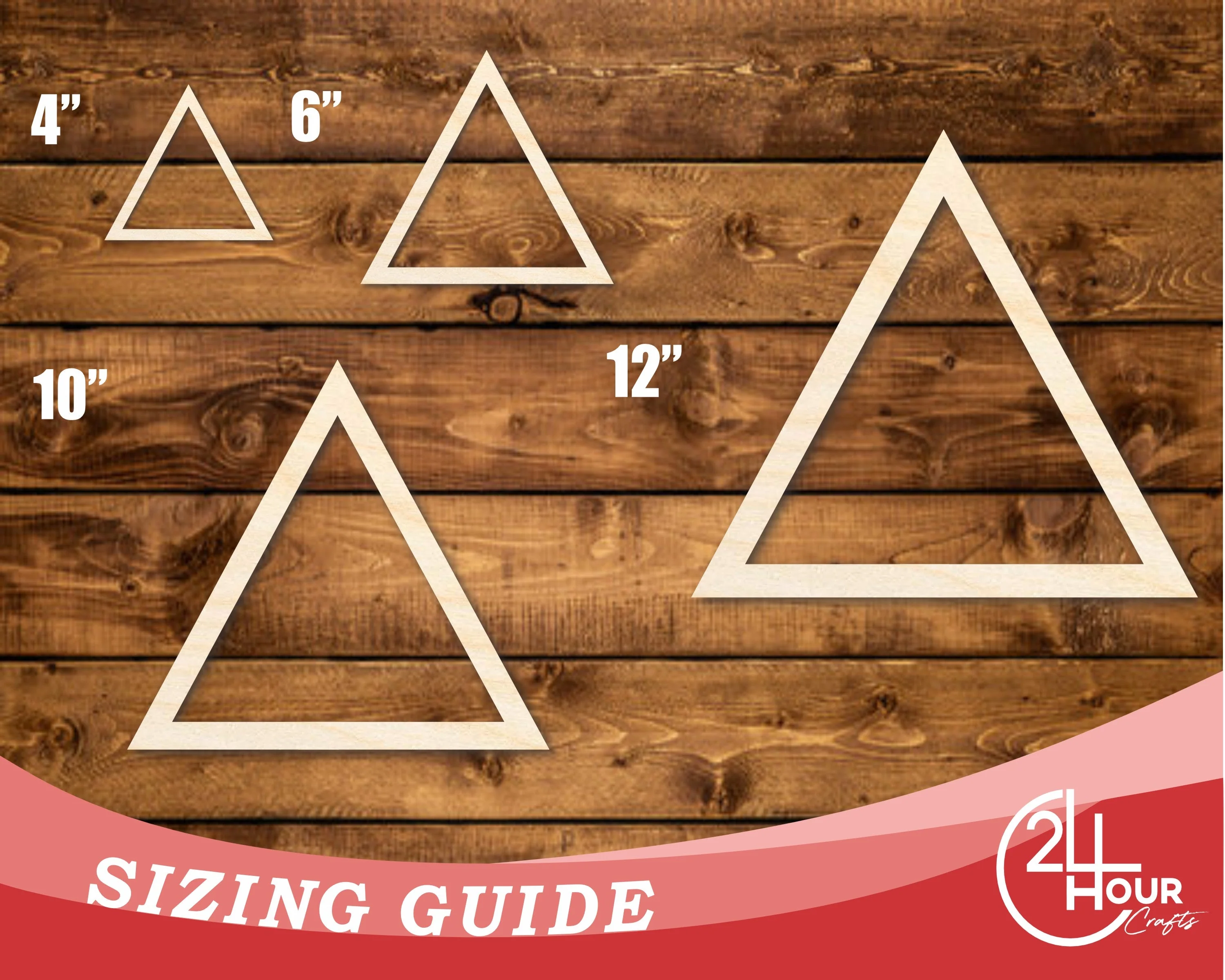 Unfinished Wood Triangle Outline Shape | DIY Craft Cutout | up to 46" DIY - Image 3